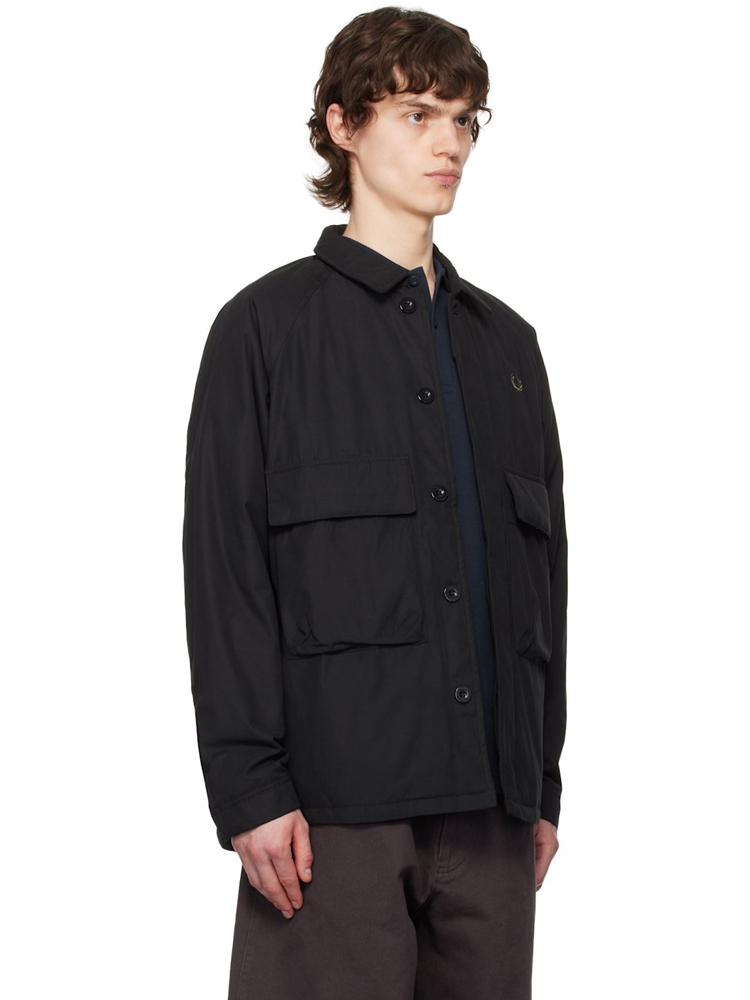 Black Padded Raglan Jacket - 2