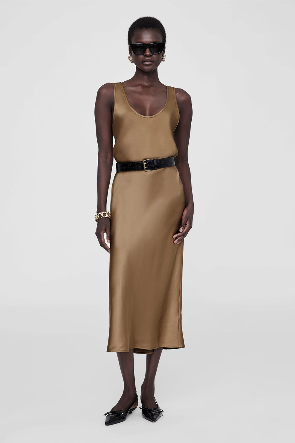 Bar Silk Skirt - Sepia - 5