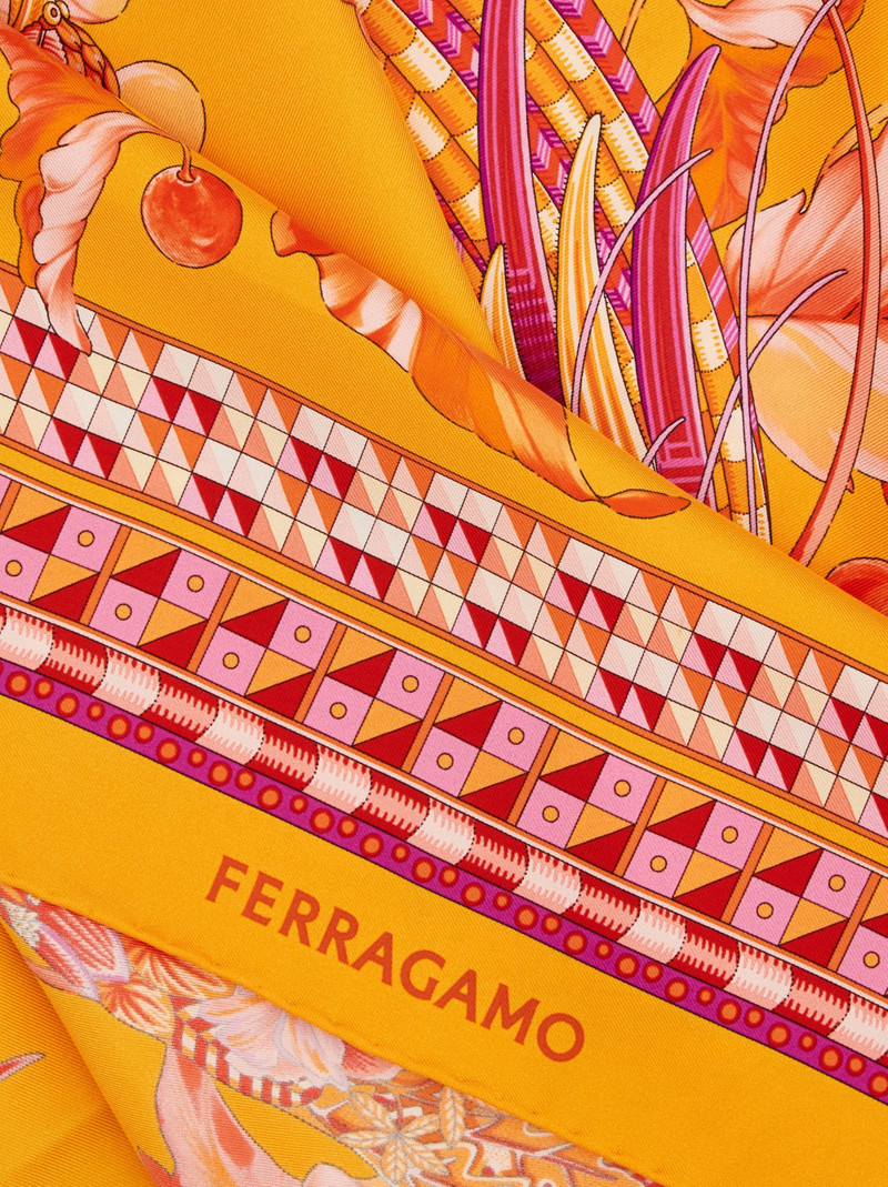 FERRAGAMO Animal print silk scarf outlook