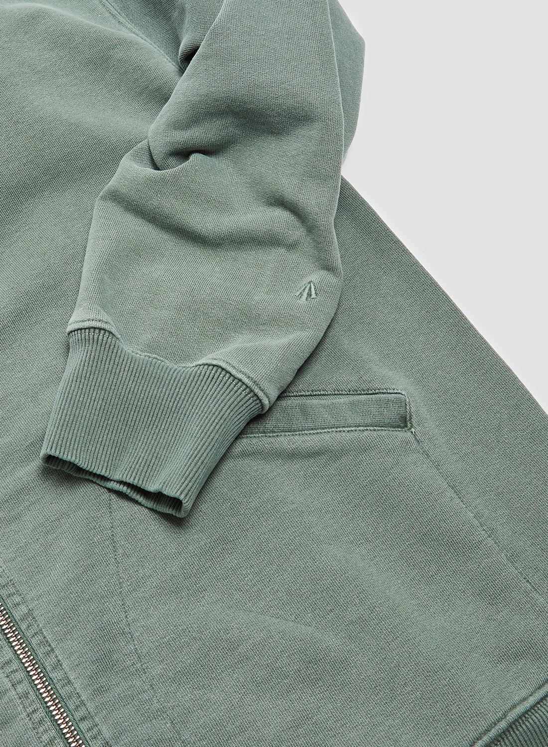 Embroidered Arrow Zip Hoodie in Sports Green - 8
