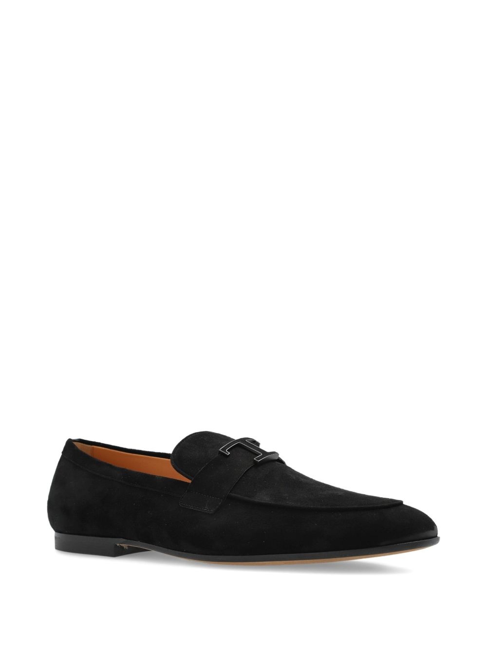 logo-plaque suede loafers - 4
