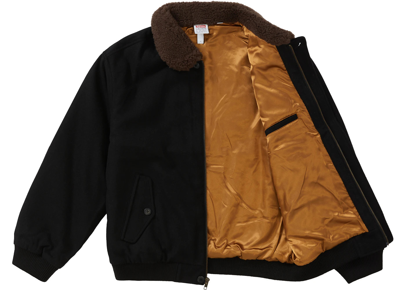 Supreme LACOSTE Wool Bomber Jacket Black - 2