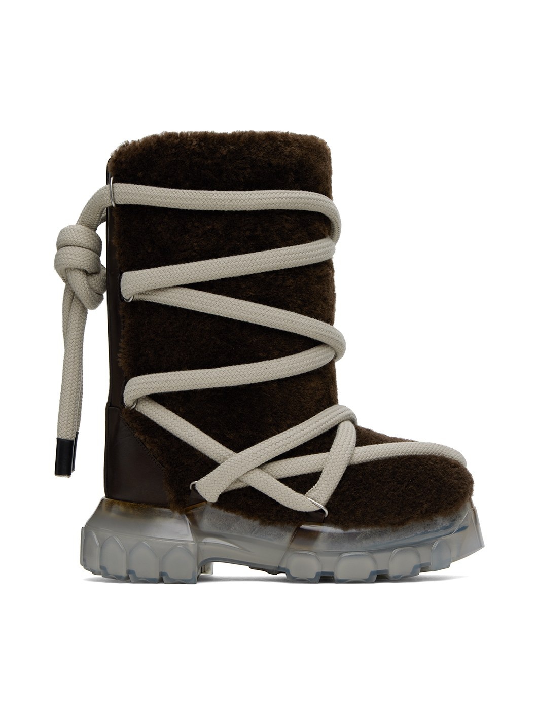Brown Lunar Tractor Shearling Boots - 1