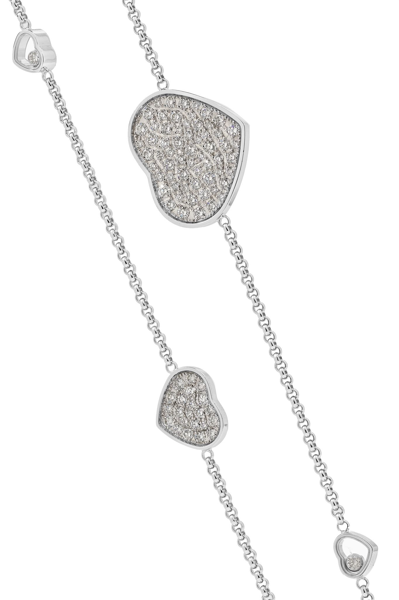 Happy Hearts 18-karat white gold diamond necklace  - 4