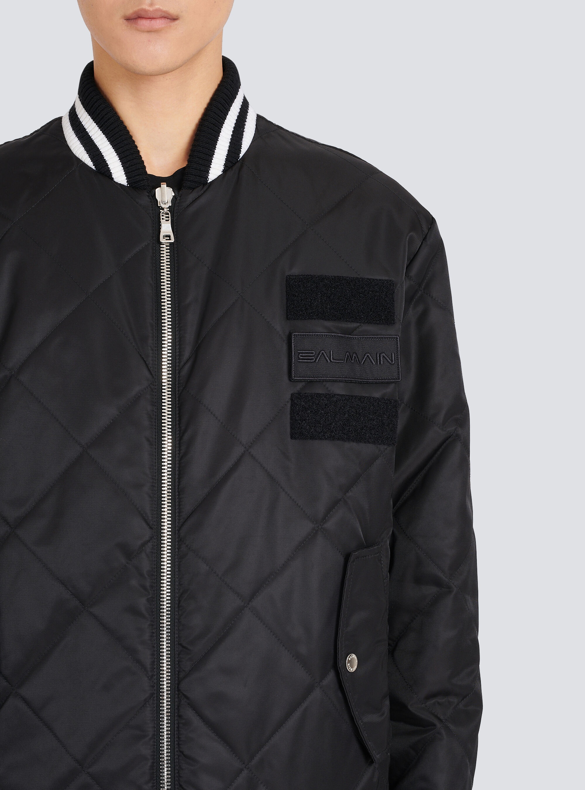 Reversible nylon bomber jacket with maxi monogram - 9