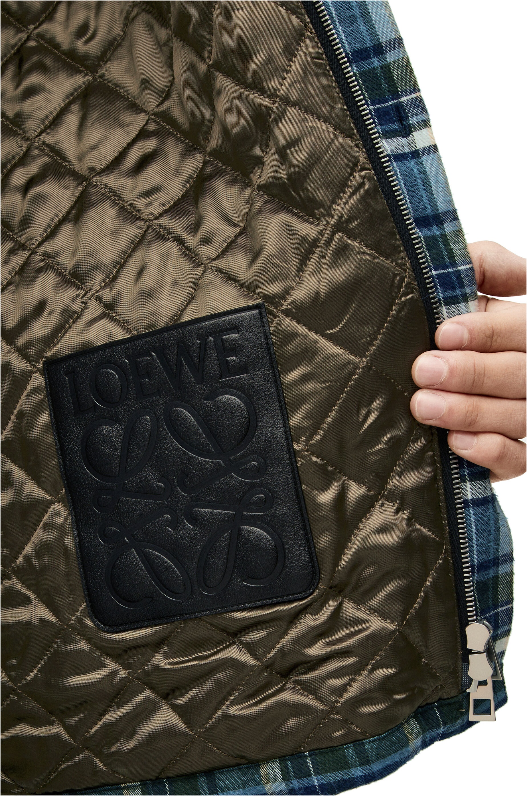 Puffer check overshirt in cotton - 5