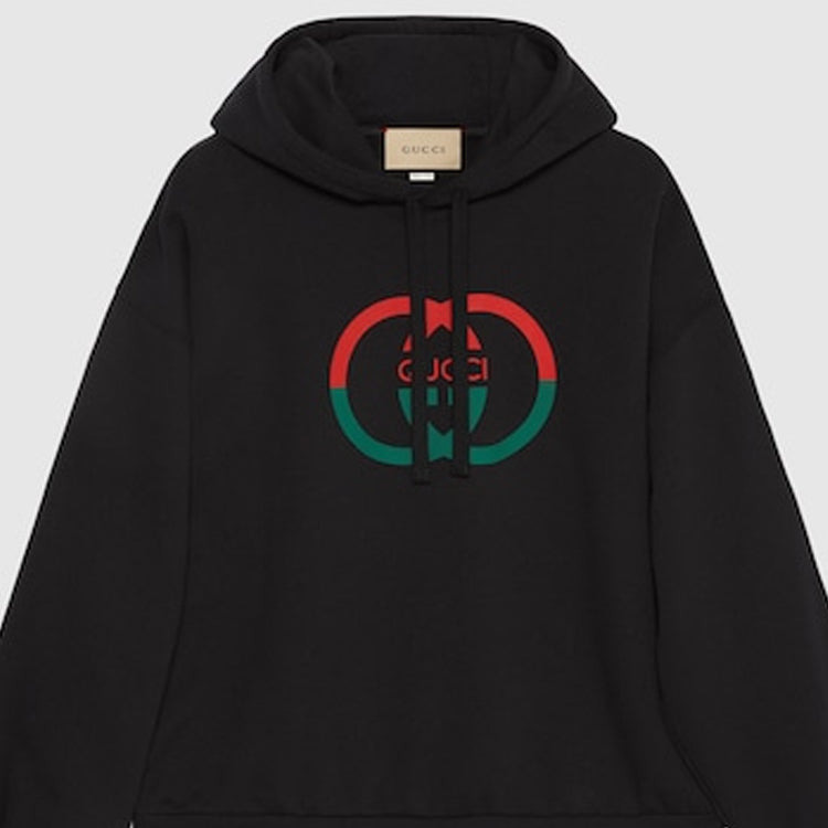 Gucci Cotton Jersey Printed Hooded Sweatshirt 'Black' 721427-XJF5T-1868 - 4
