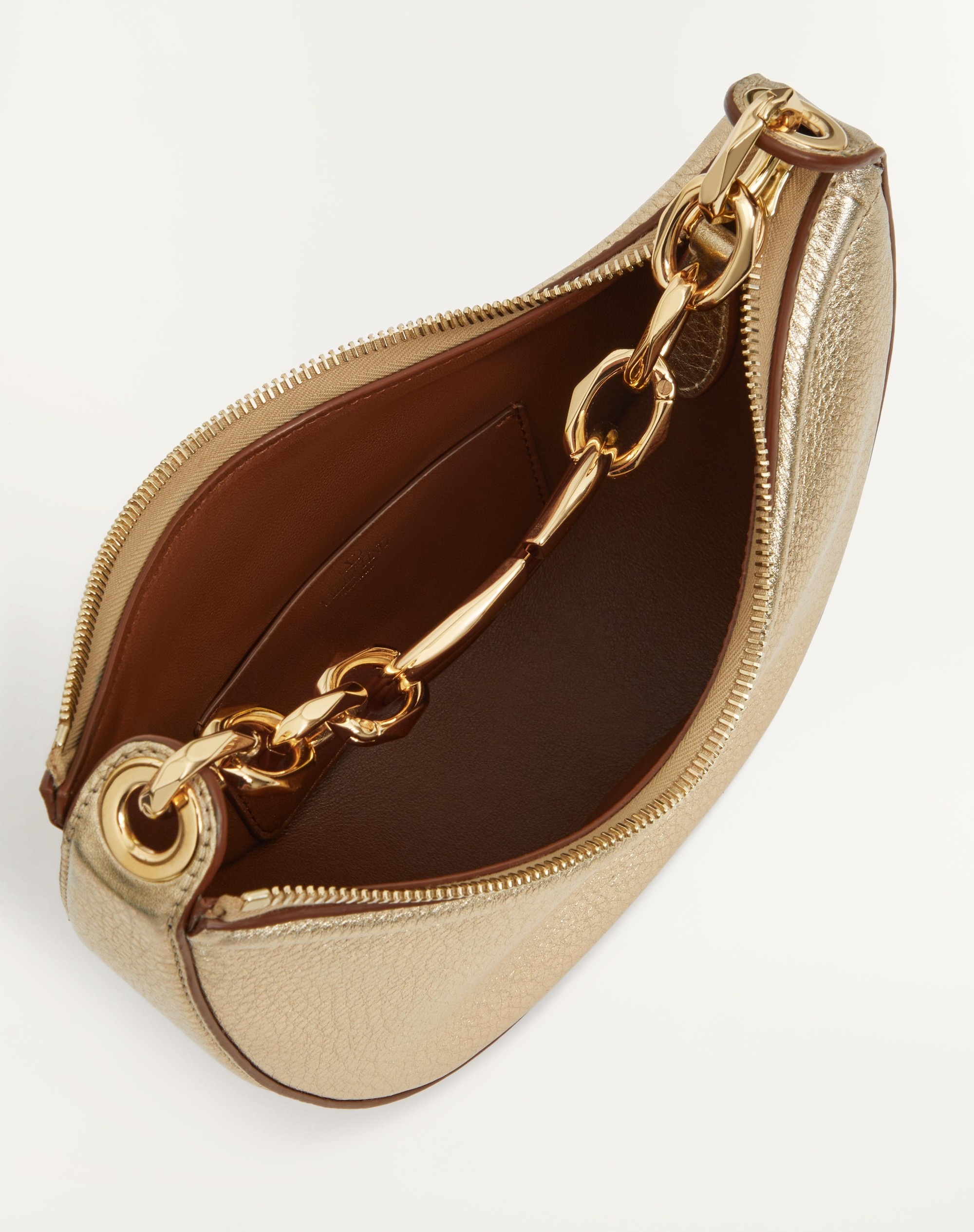 VLOGO MOON MINI HOBO BAG IN METALLIC CALFSKIN WITH CHAIN - 6