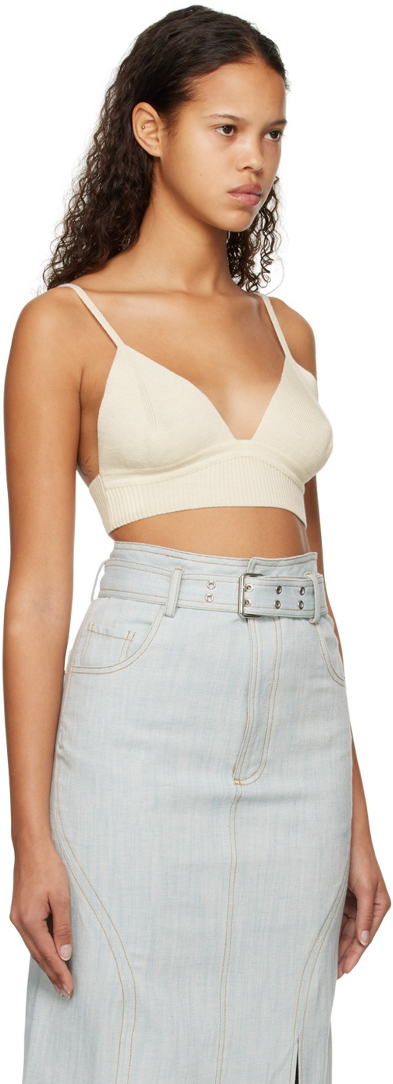 Elleme Off-White Rib Bra outlook
