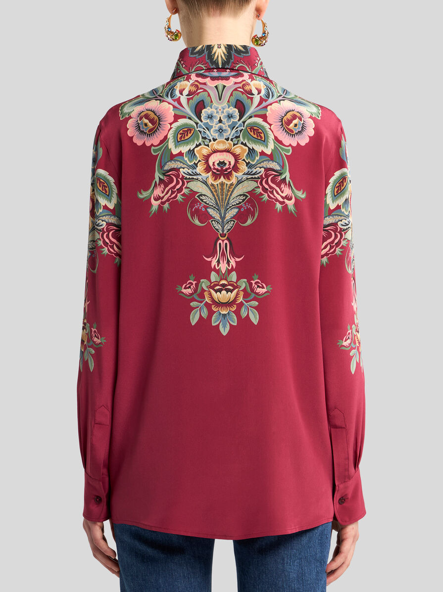 SILK SHIRT WITH PLACED PRINT - 4