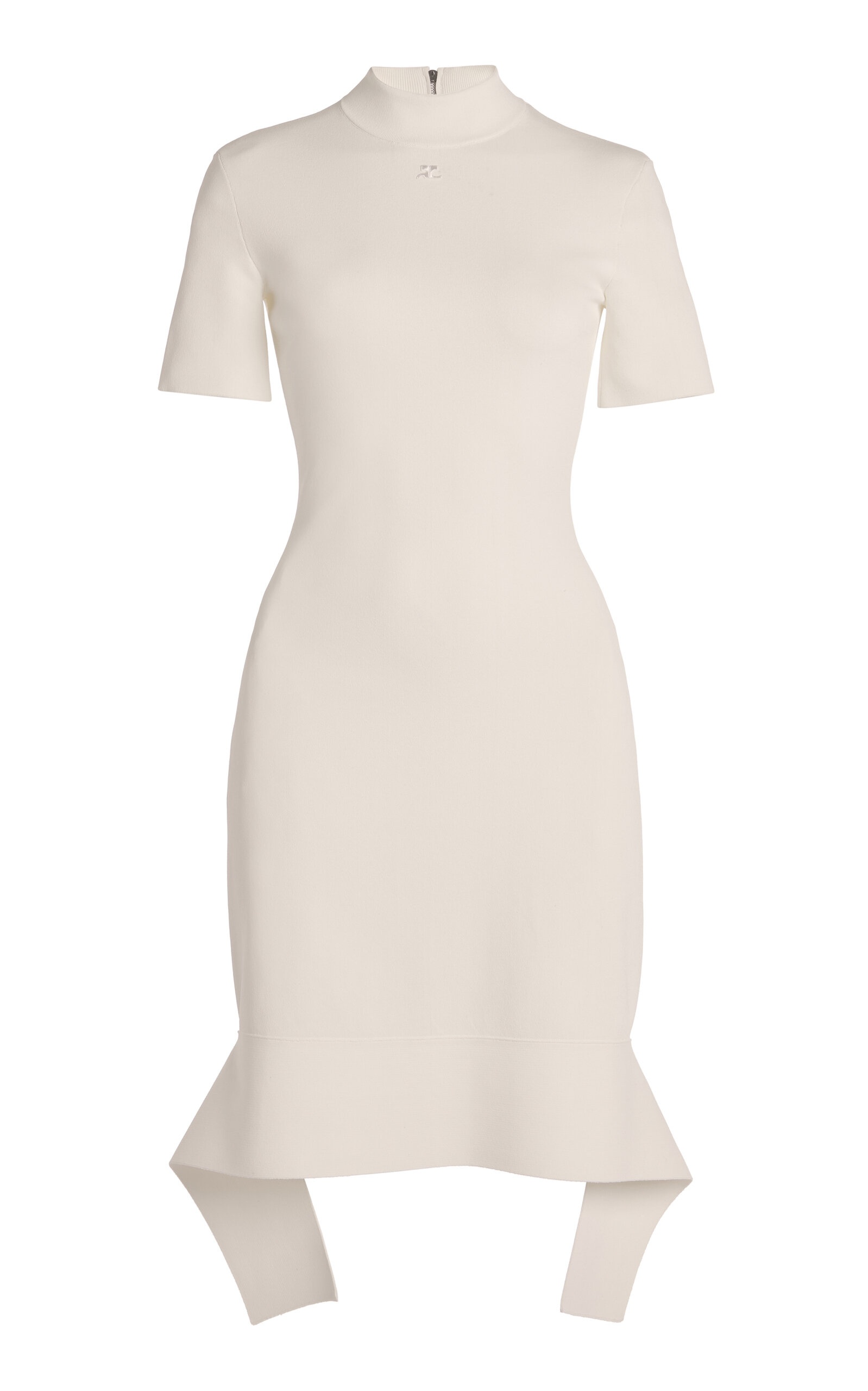 Scuba-Crepe Knit Mini Dress white - 1