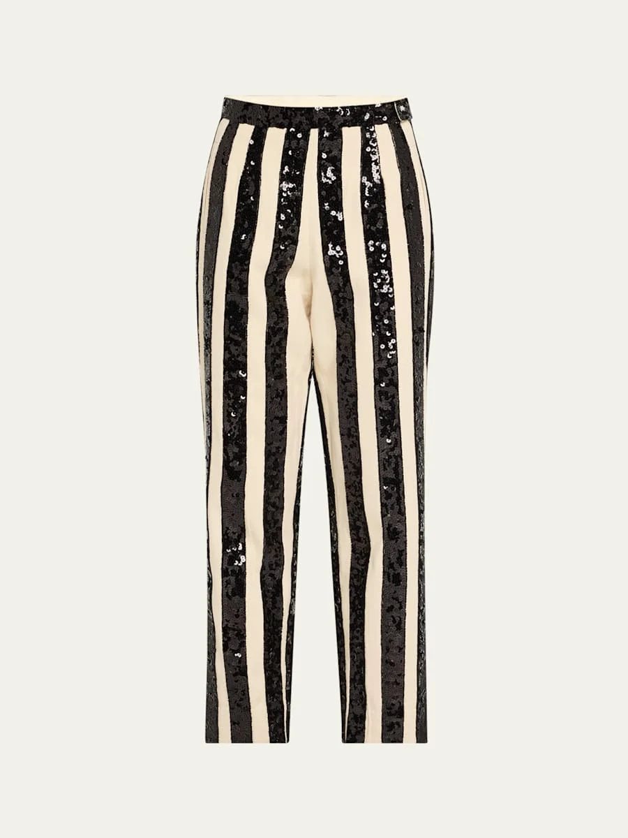 Grandstand Hall Stripe Sequined Trousers - 1