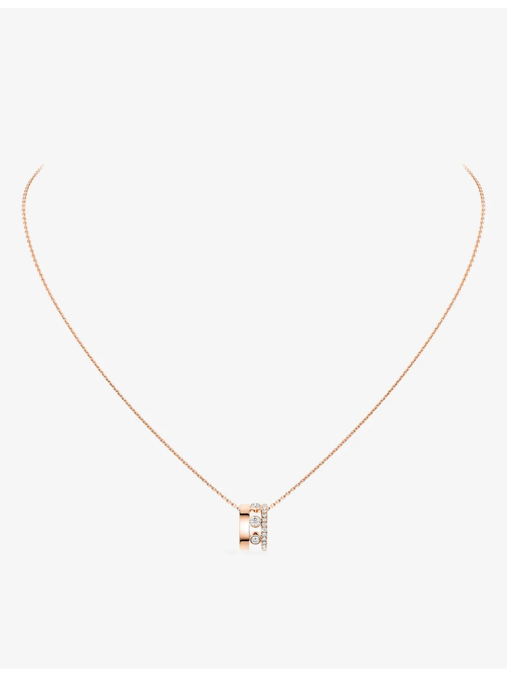 Move Romane Large 18ct Rose-Gold And 0.30ct Diamond Necklace - 1