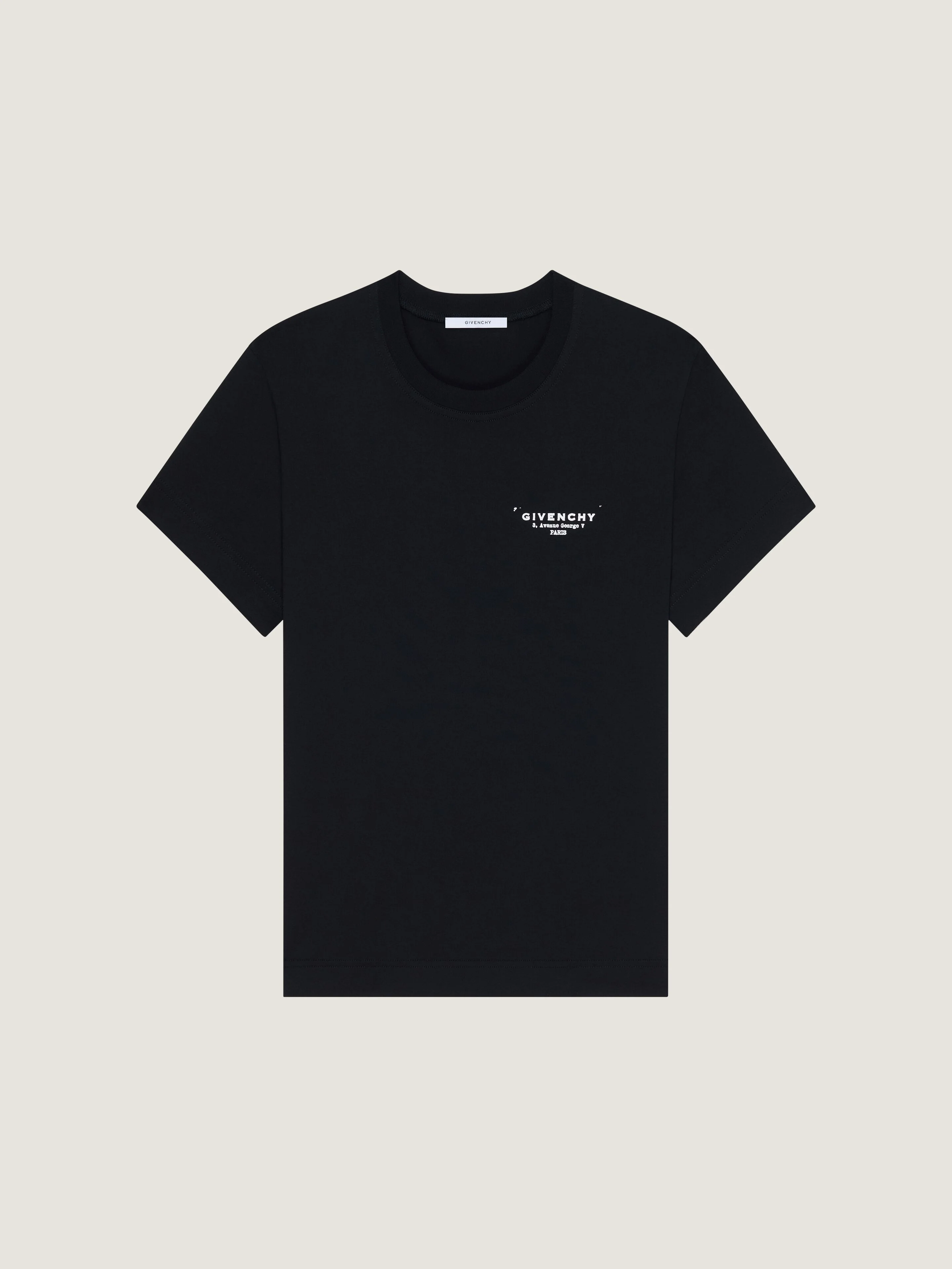 T-SHIRT IN COTTON WITH GIVENCHY STAMP PRINT - 1