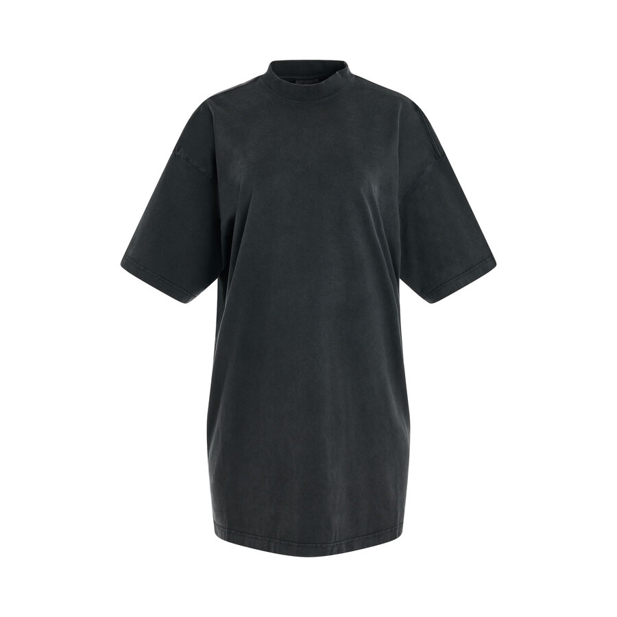 Balenciaga Ladies Logo-Print Cotton T-Shirt Dress - 5