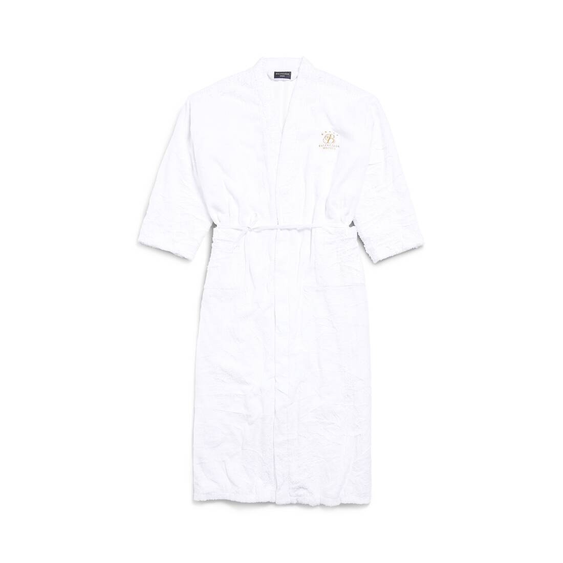Deco B Hotel Bathrobe Maxi Coat in White - 1
