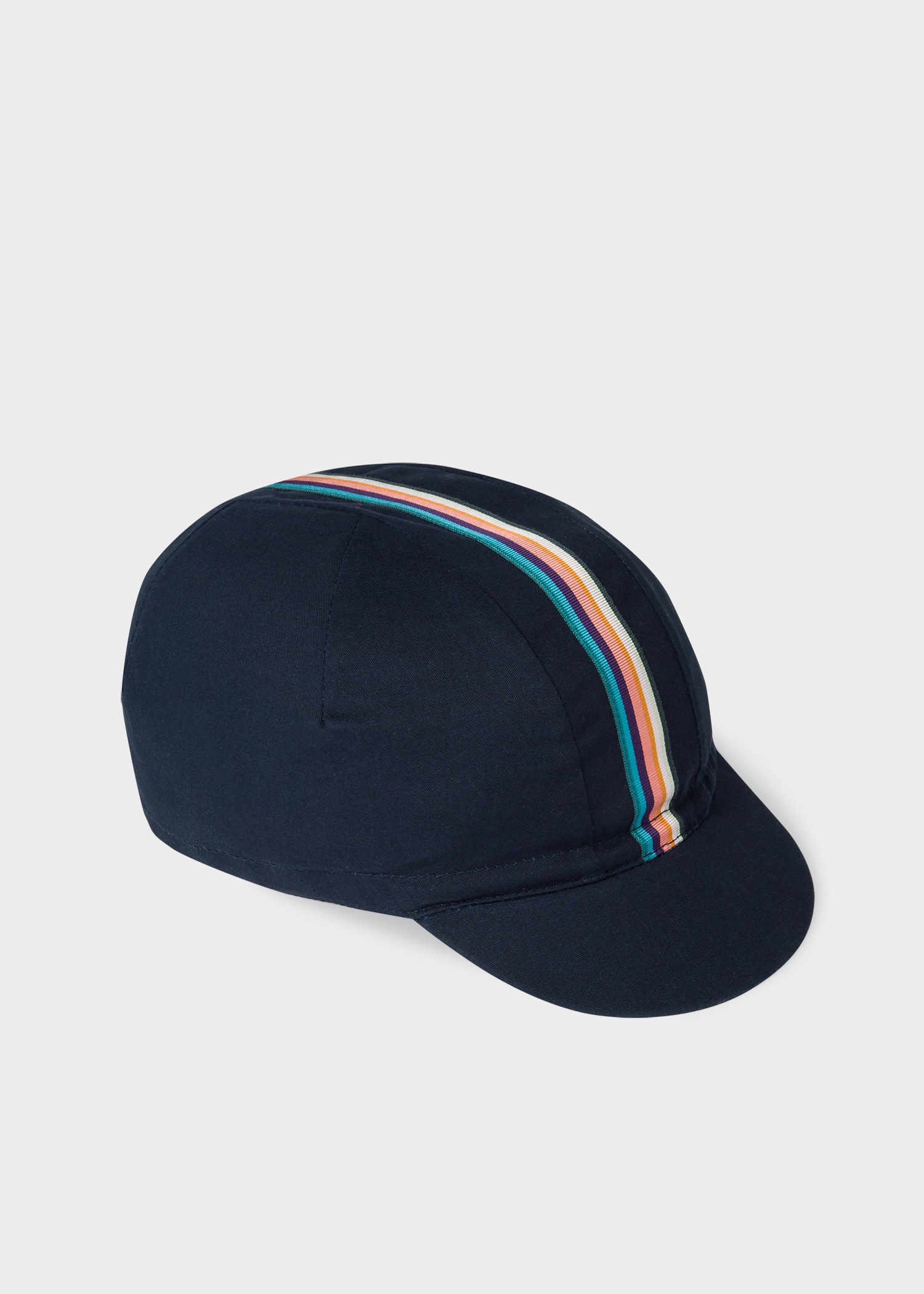 Navy Cotton Cycling Cap With 'Artist Stripe' Webbing - 1