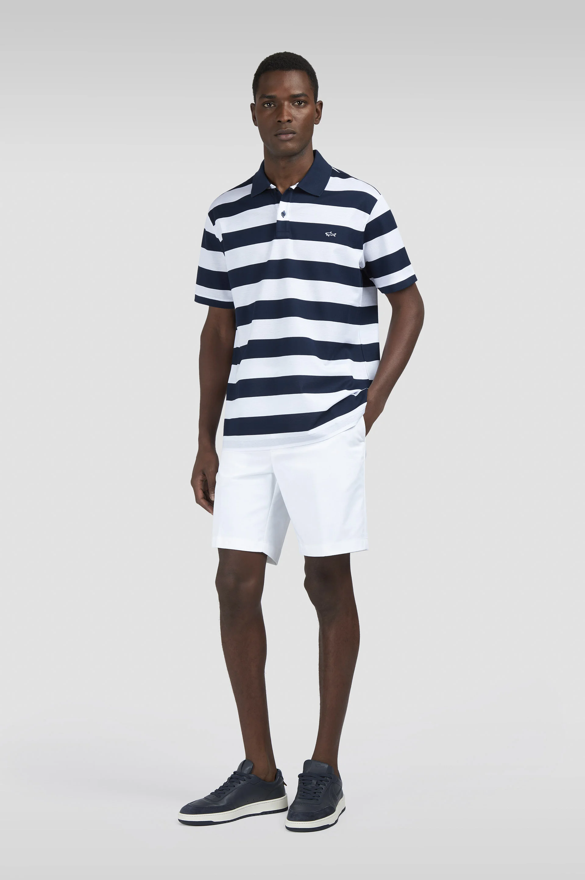 DOUBLE PIQUÉ COTTON POLO - 1