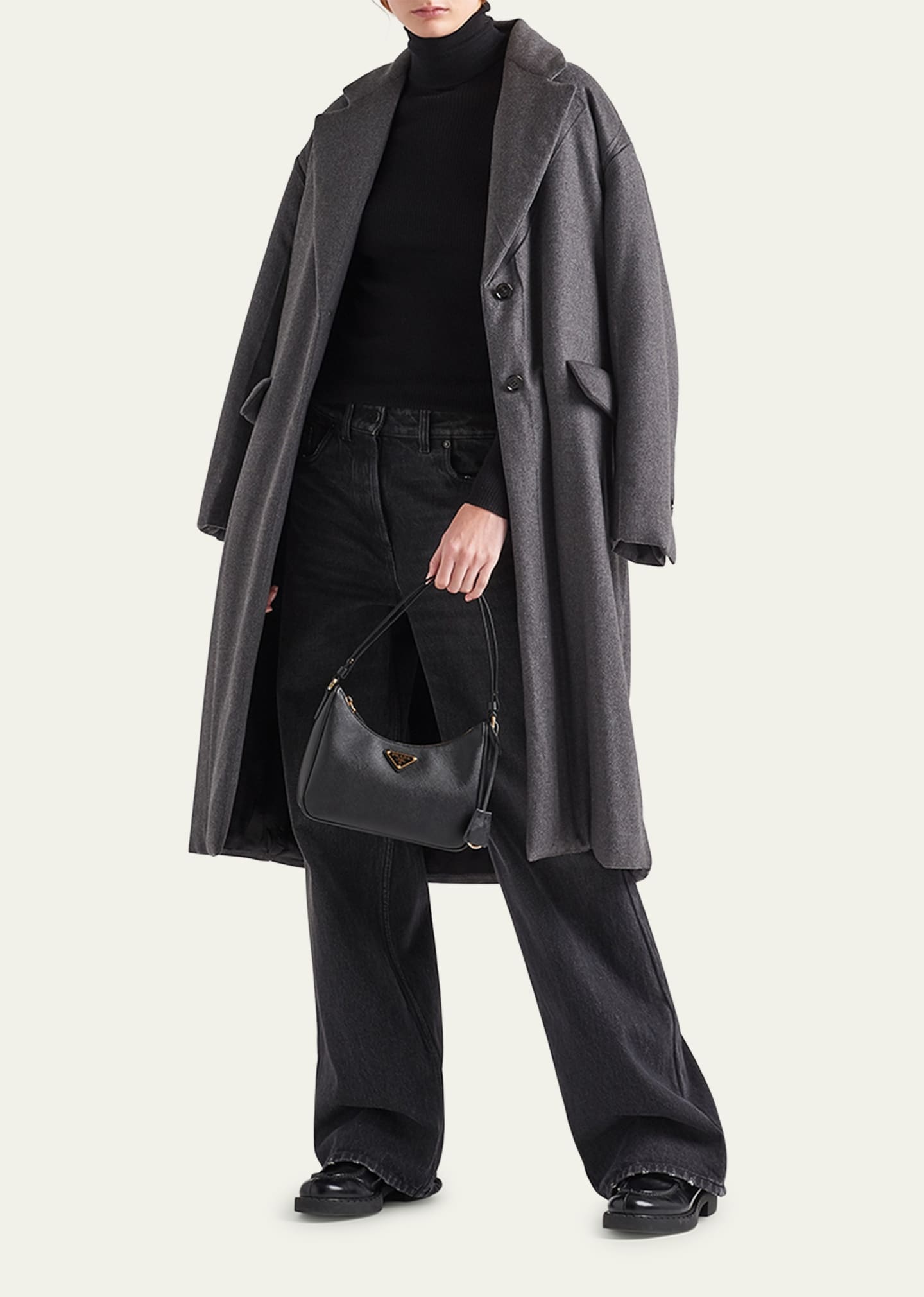 Prada Mini Saffiano Leather Shoulder Bag with Adjustable