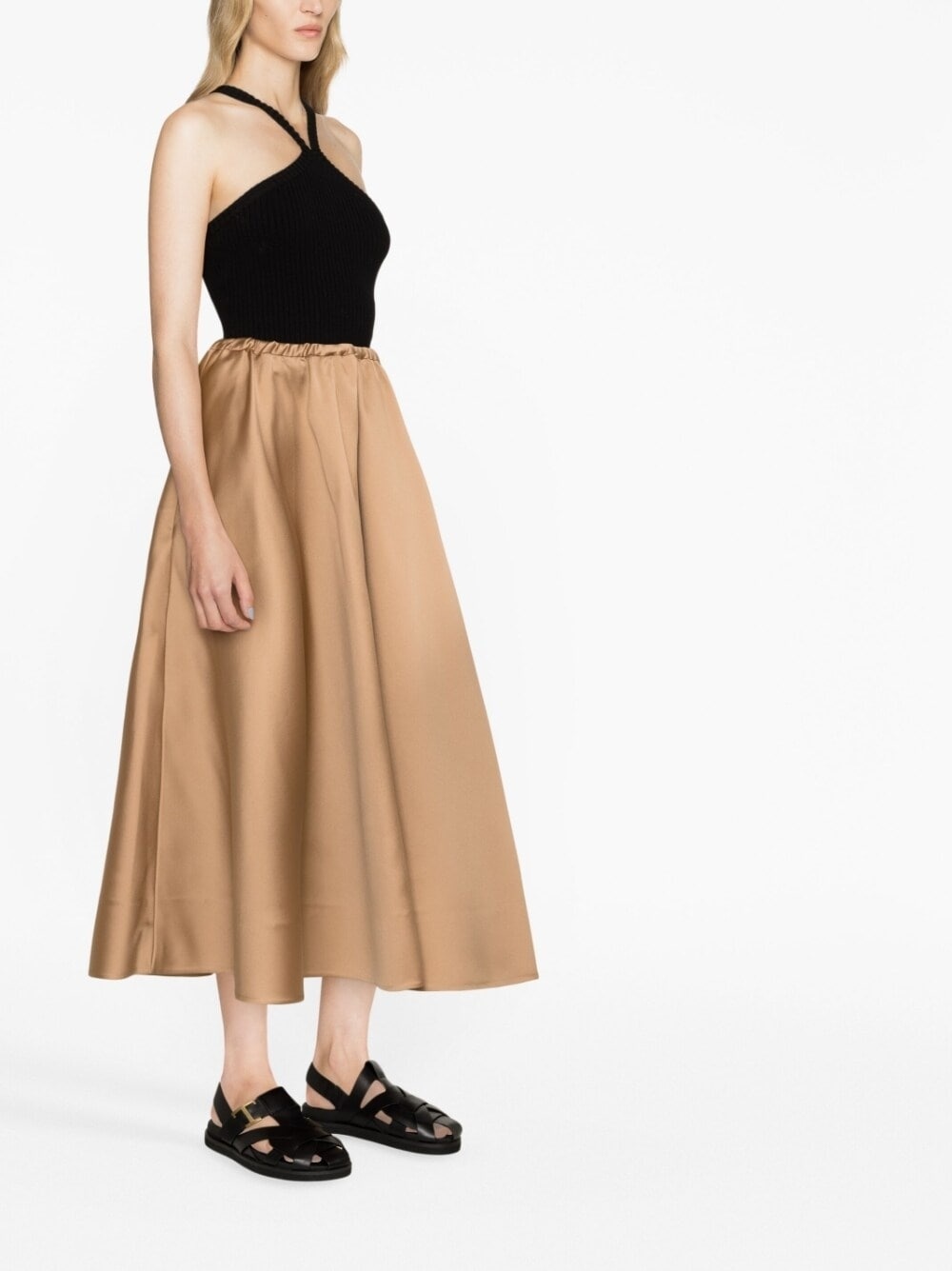 pleated mid-length skirt - 4