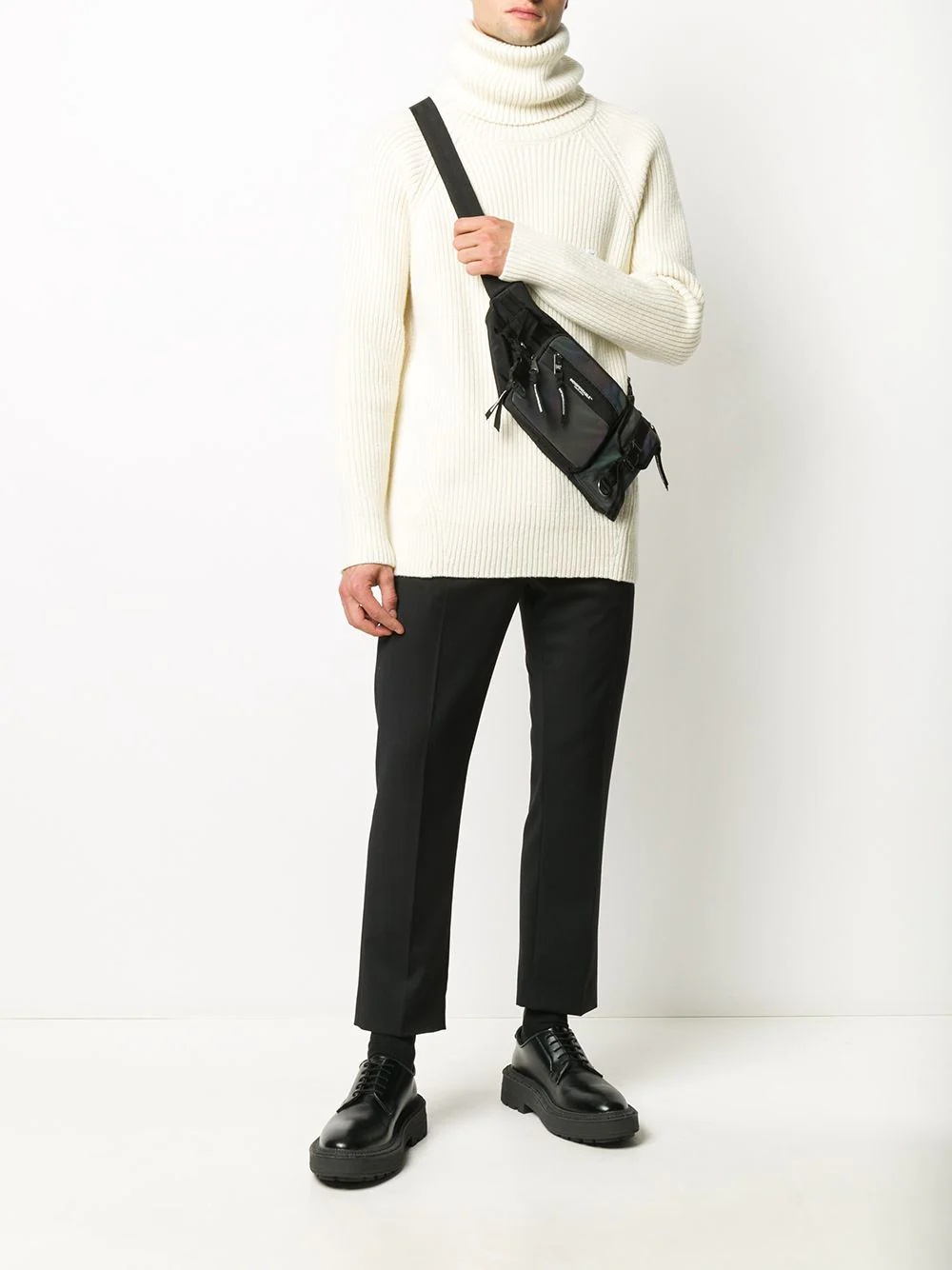 ribbed-knit roll neck jumper - 2