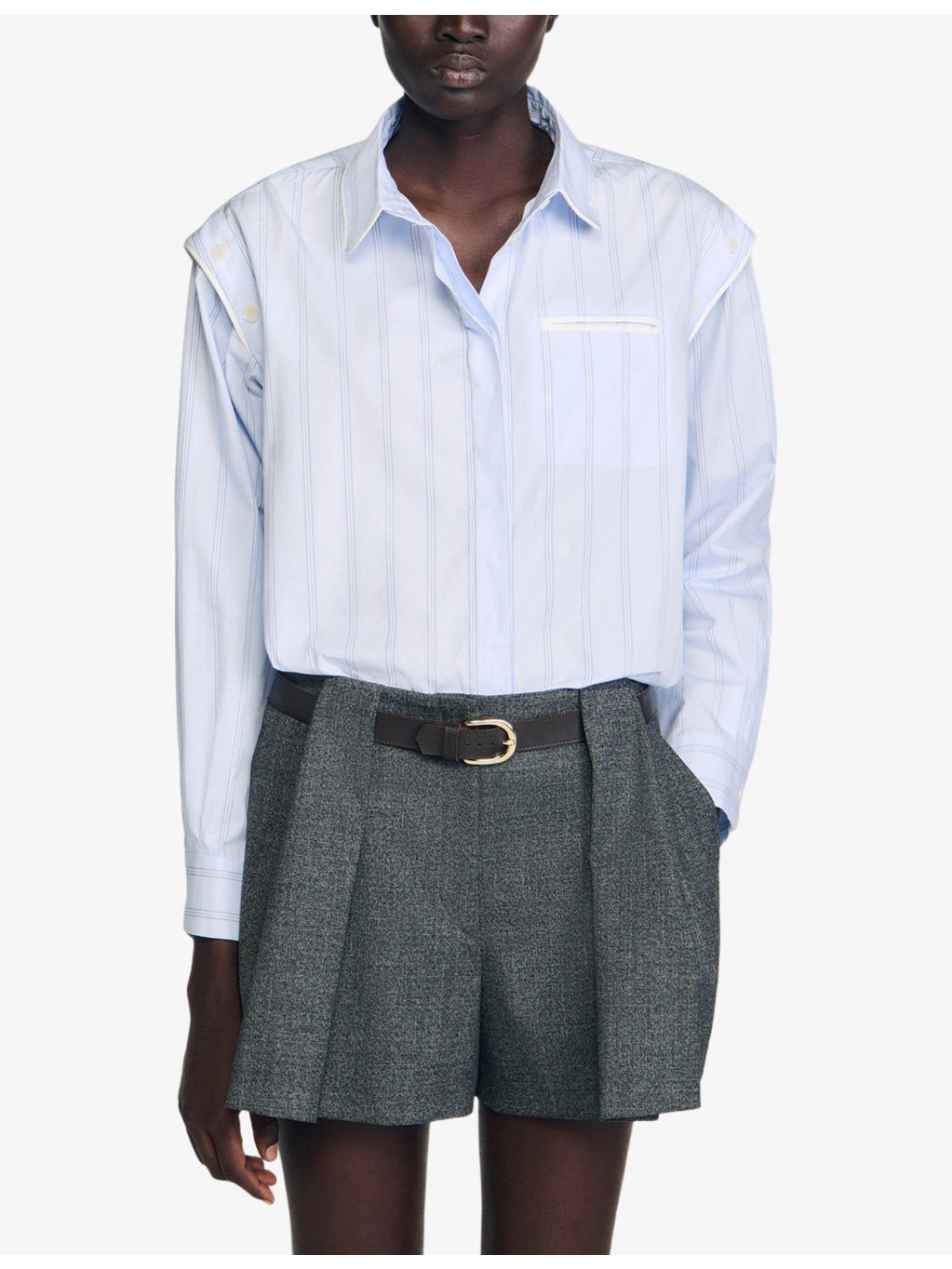 Button-Embroidered Relaxed-Fit Striped Cotton Shirt - 3