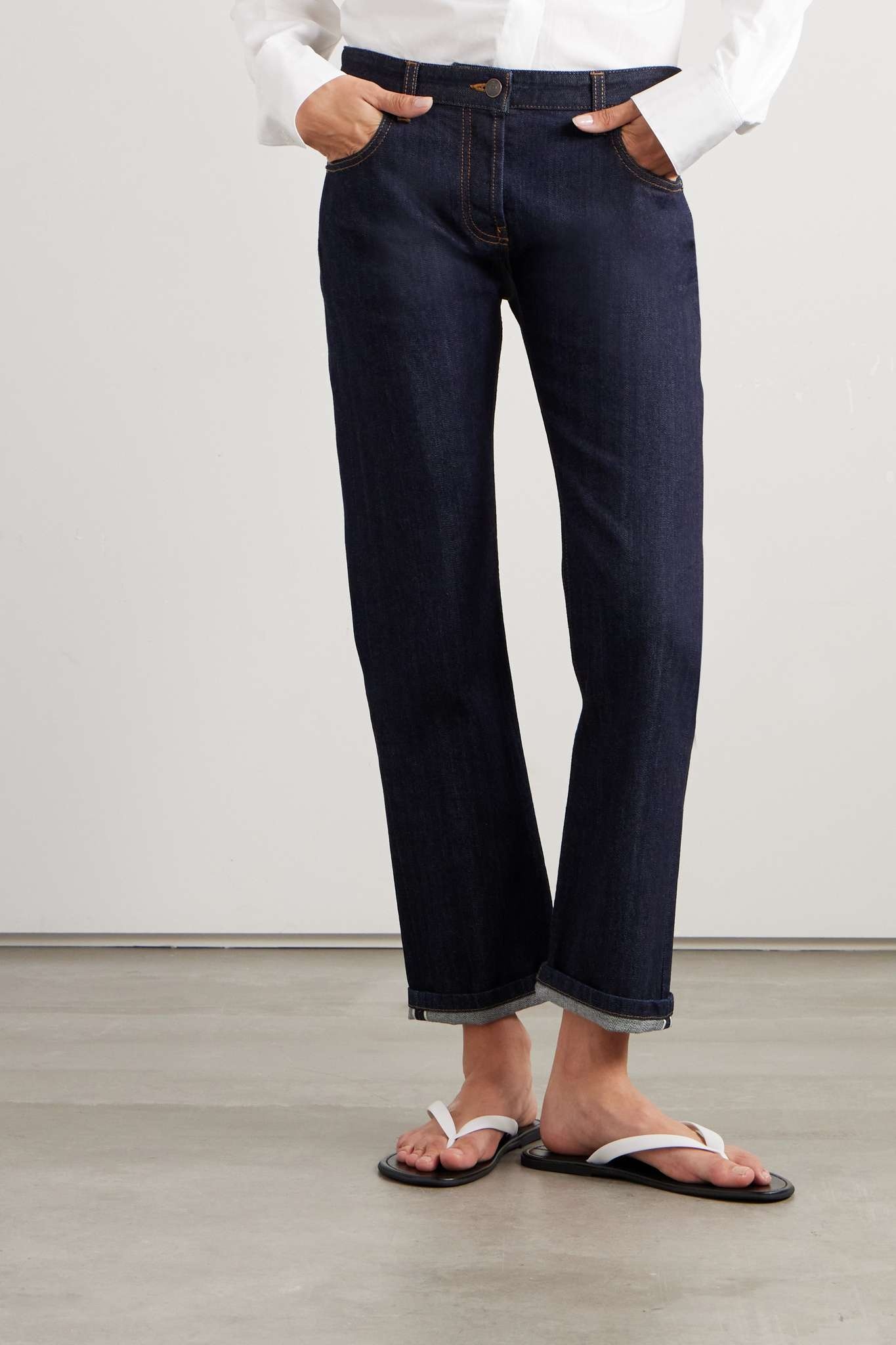 Riaco mid-rise slim-leg jeans - 3