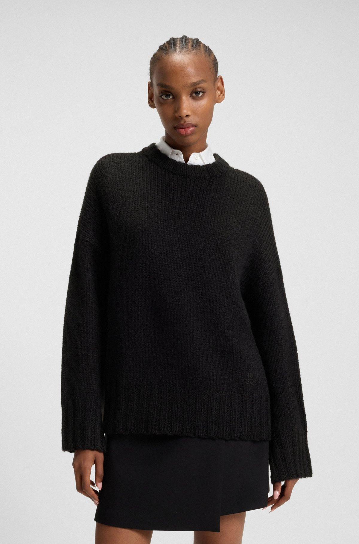 OVERSIZE-FIT KNITTED SWEATER WITH EMBROIDERED LOGO - 2