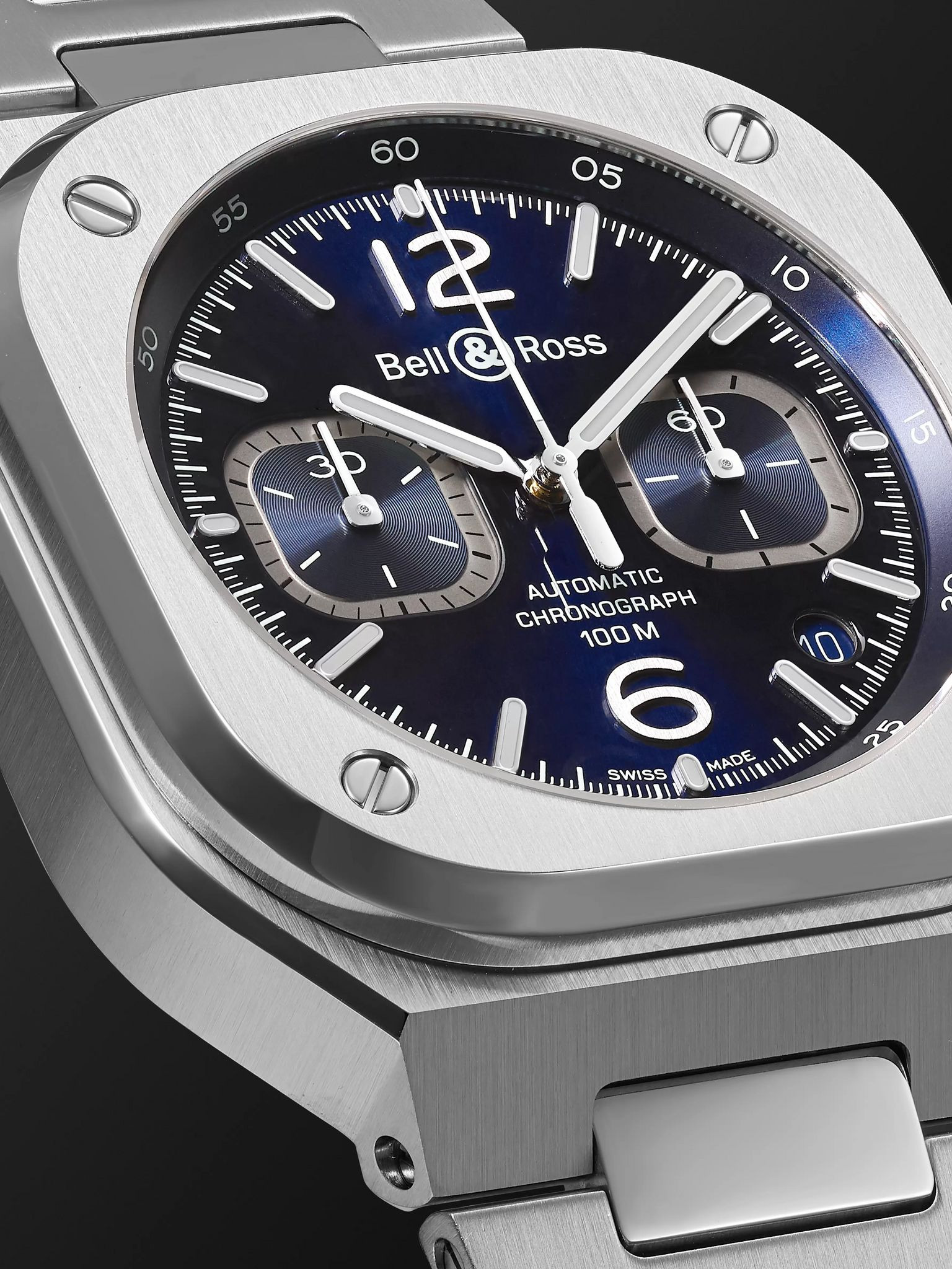 BR 05 Automatic Chronograph 42mm Stainless Steel Watch, Ref. No. BR05C-BU-ST/SST Blue - 6