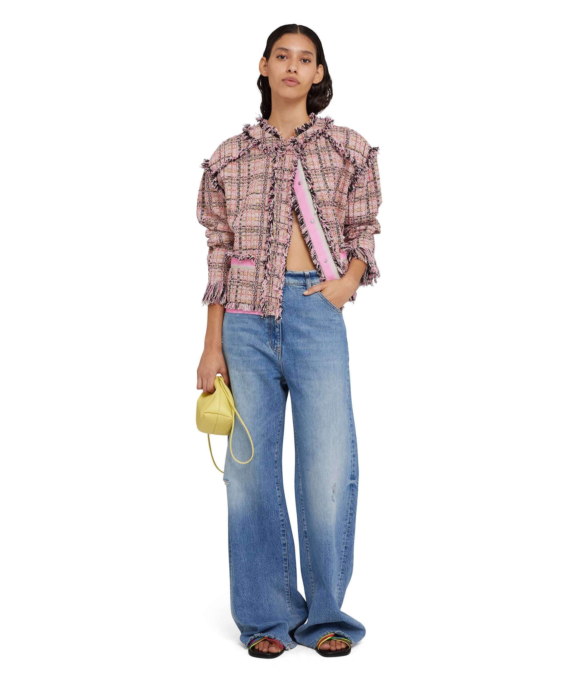 Solid color jeans with flared legs - 4