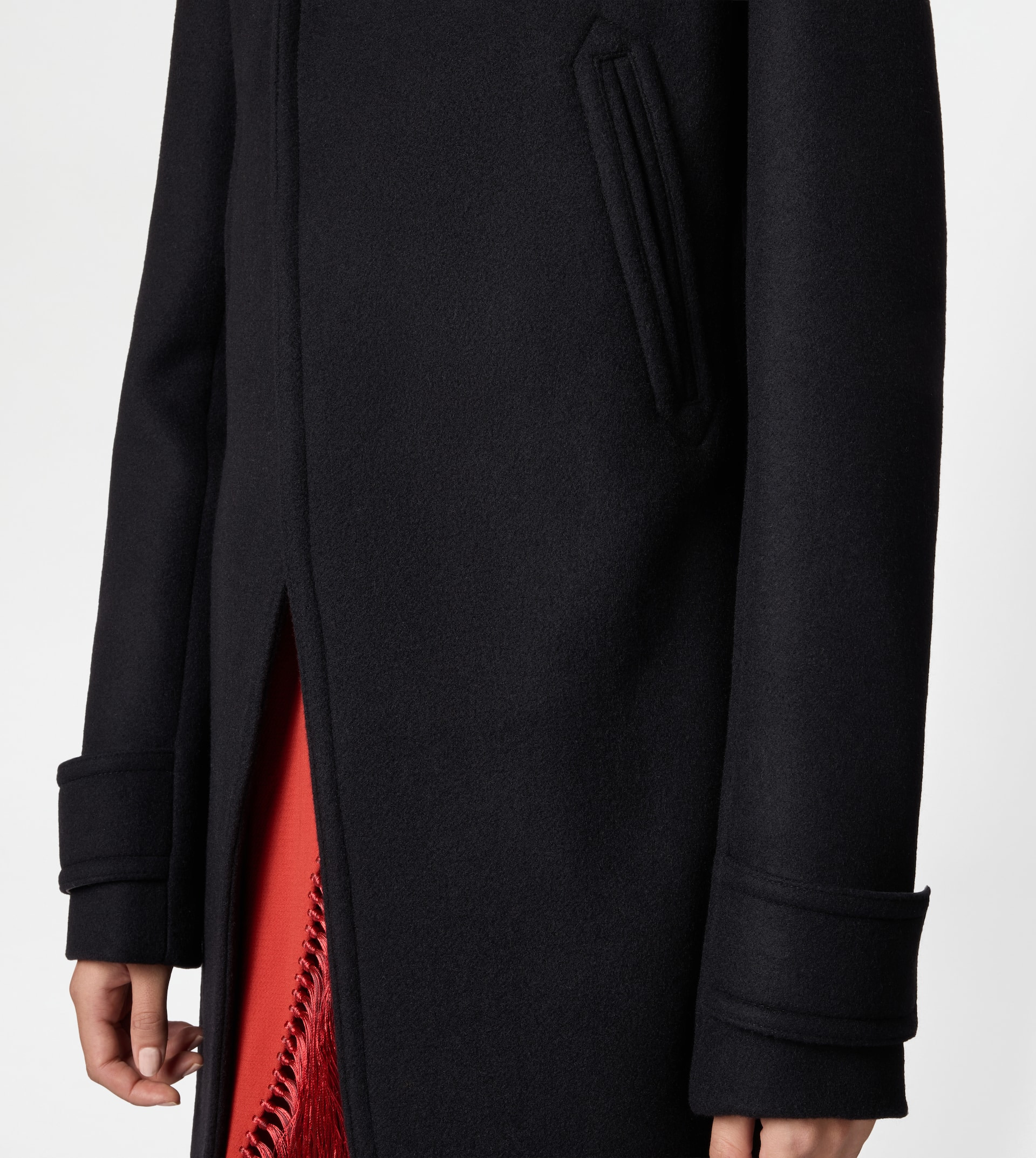 COAT IN WOOL - BLACK - 6
