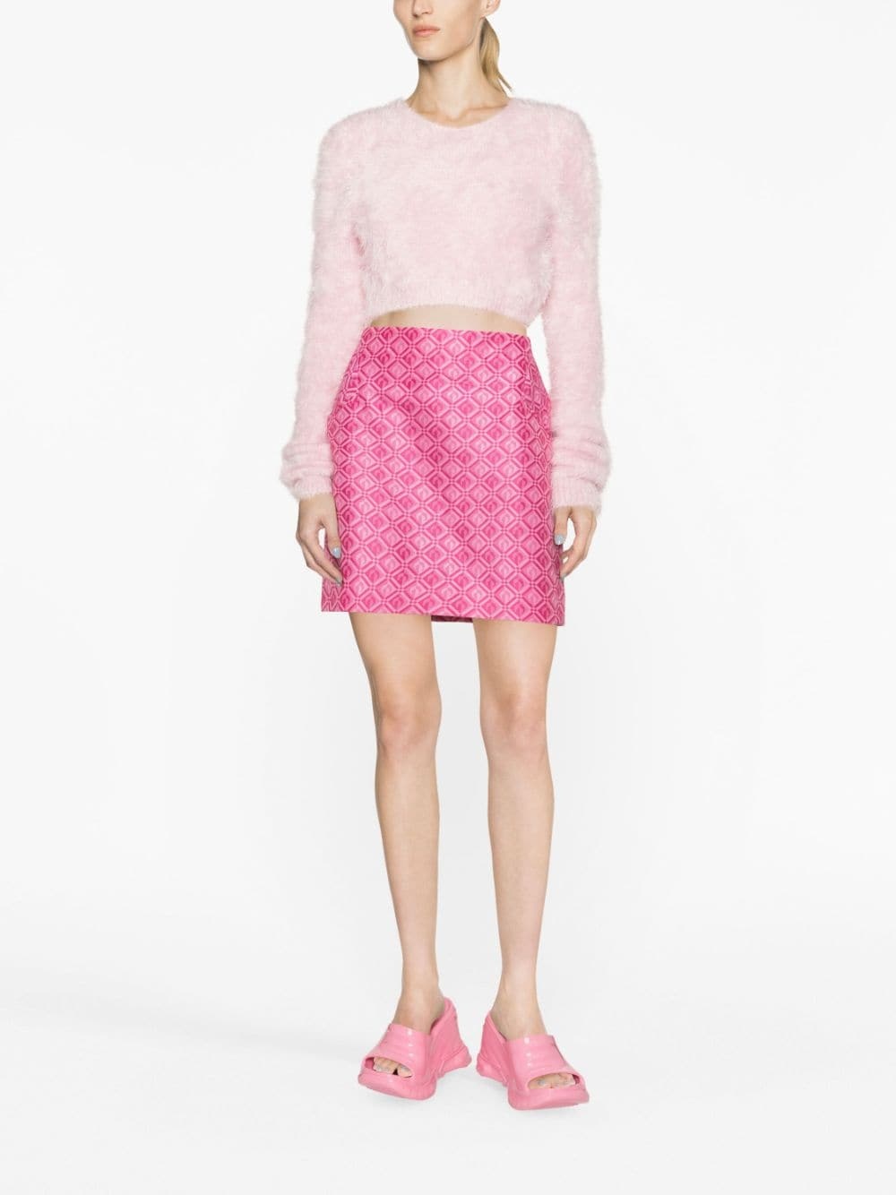 knitted cropped sweater - 2