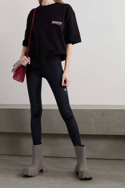 BALENCIAGA Oversized embroidered cotton-jersey T-shirt outlook