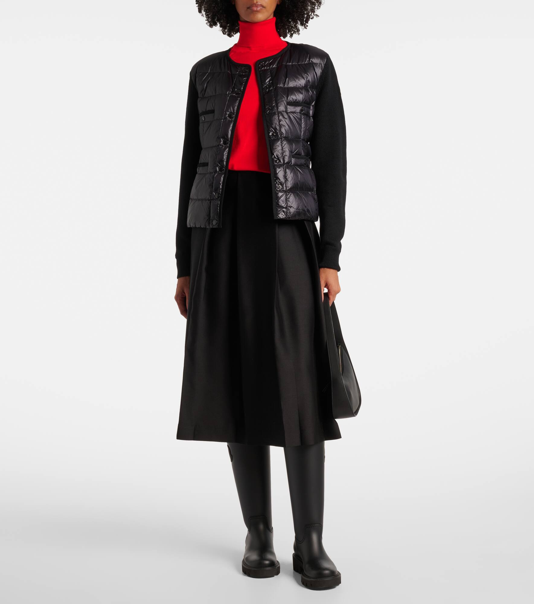 Down-paneled virgin wool cardigan - 2