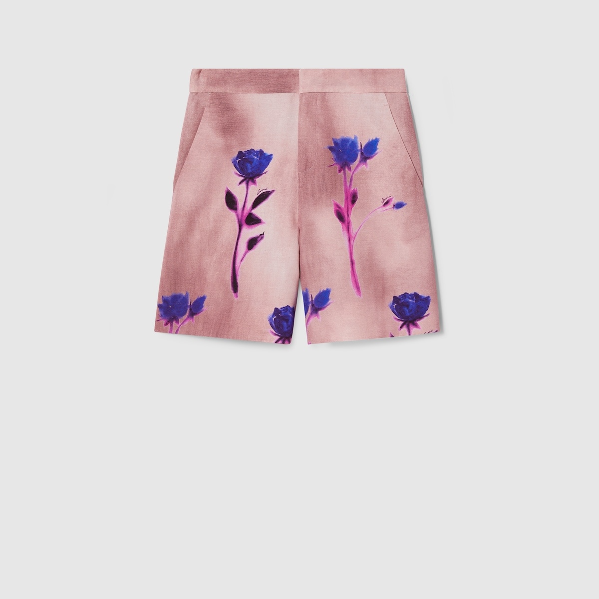 Floral print silk viscose shorts - 1