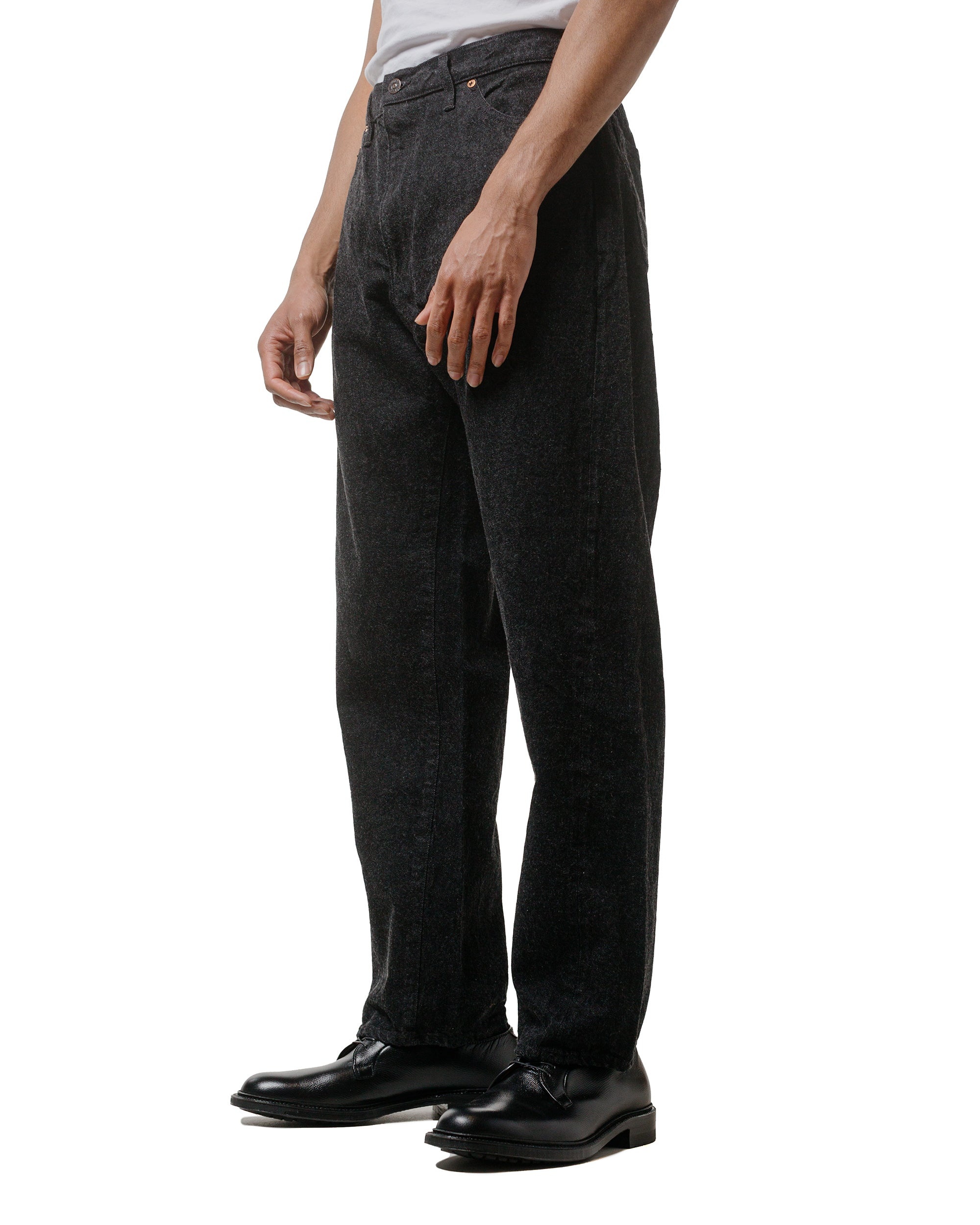 5P Zipper Front Denim Pants Black One Wash - 2