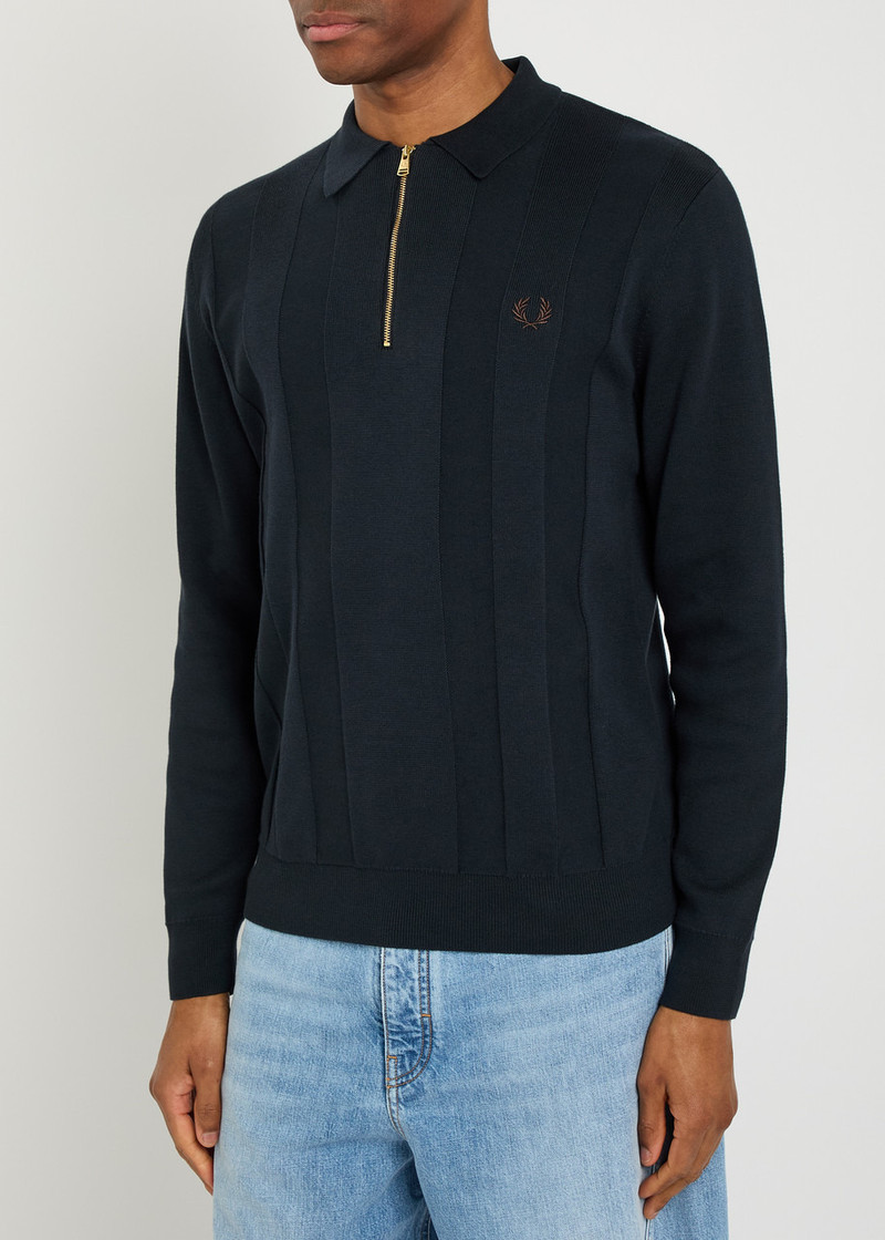 Fred Perry Fred Perry Logo-embroidered Fine-knit Cotton Jumper outlook