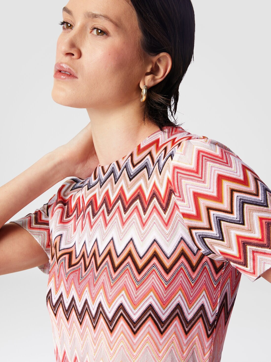 Zig zag cotton and viscose mini-dress - 5