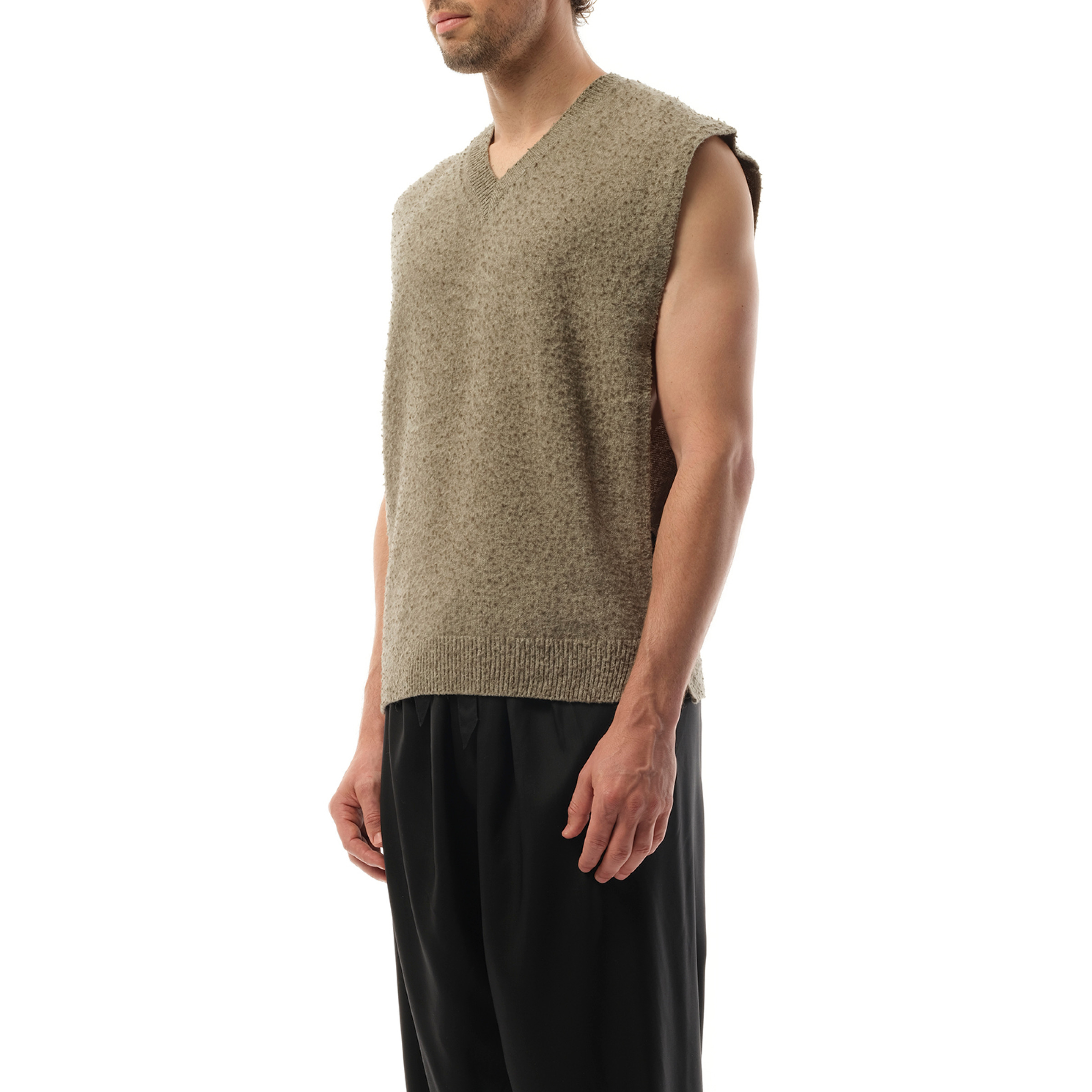 Wool Stole in Sage Green - 5