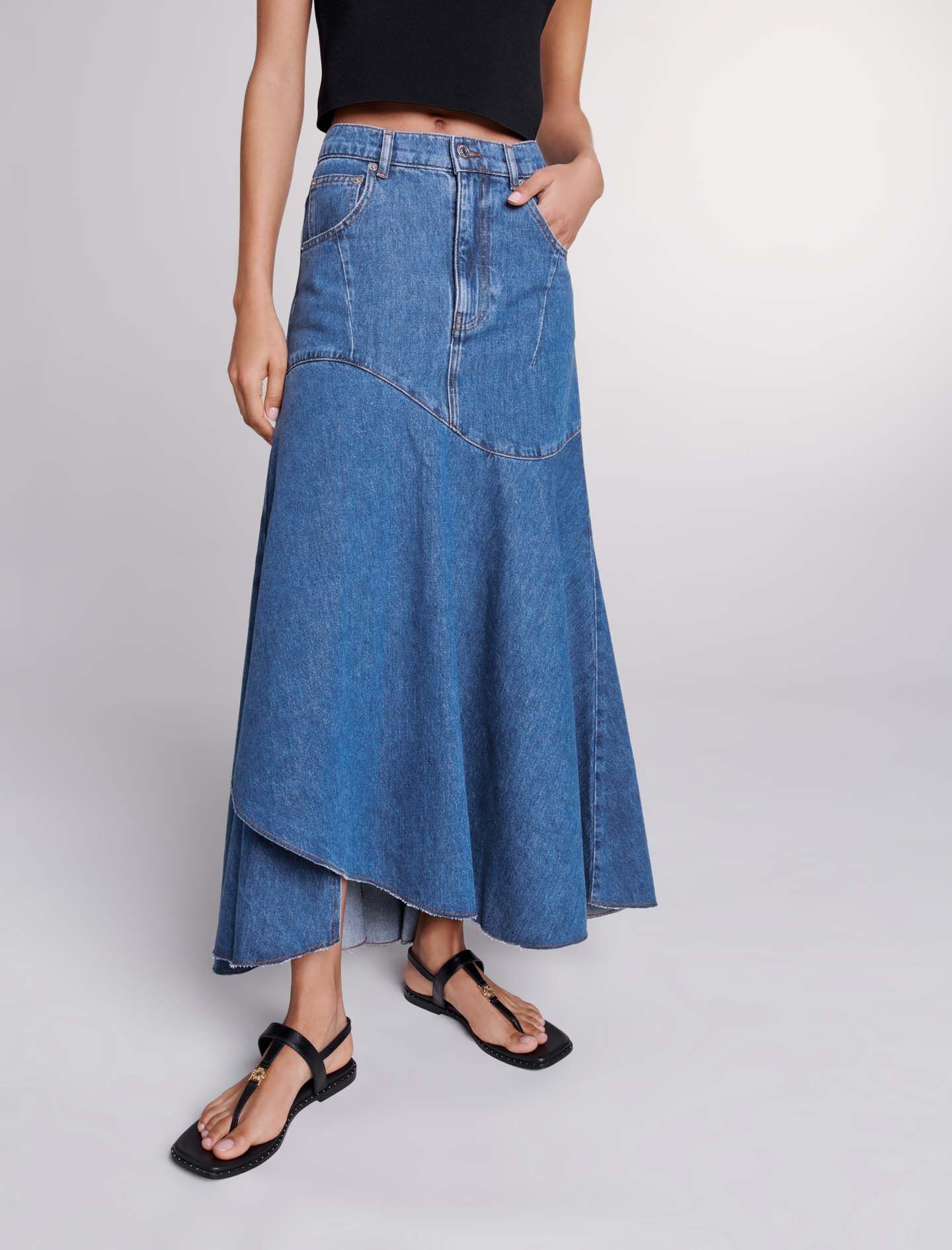 Asymmetrical denim skirt - 5