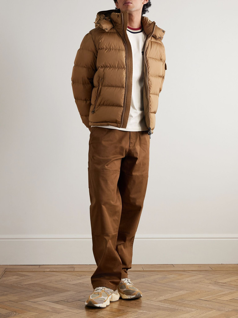 Moncler Straight-Leg Panelled Cotton-Blend Gabardine Trousers Brown outlook