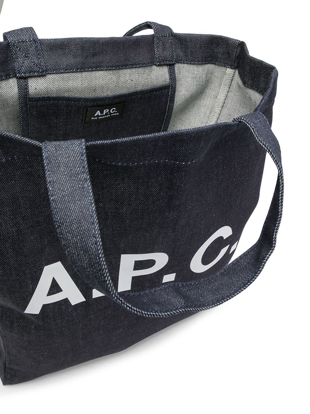 logo-print denim tote - 5