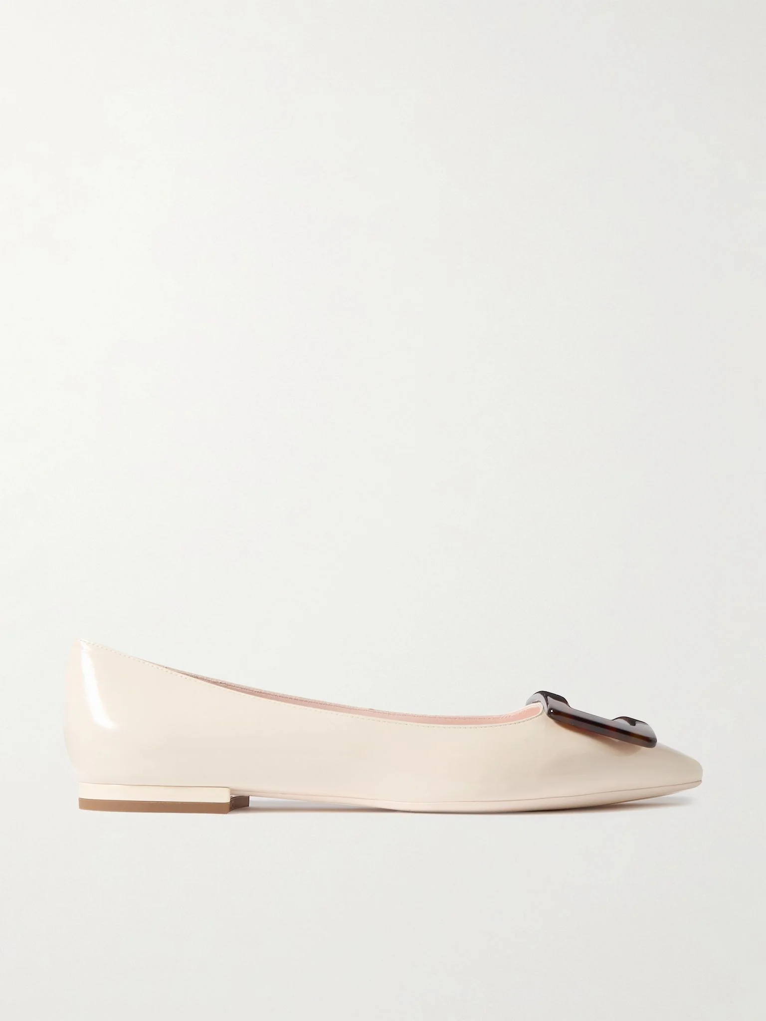 Gommettine patent-leather point-toe flats Off-white - 1