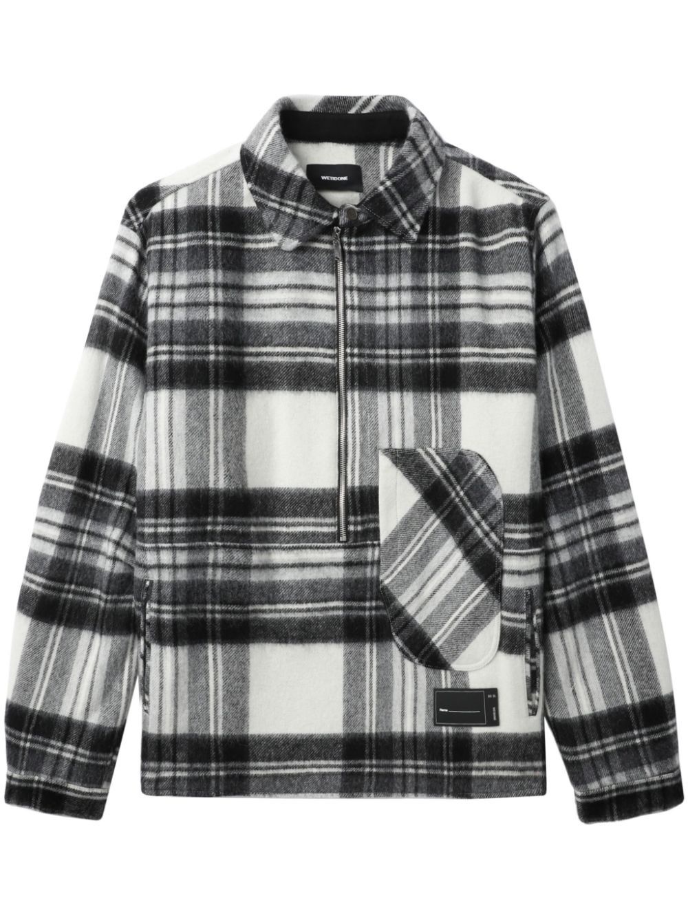 half-zip plaid wool shirt - 2