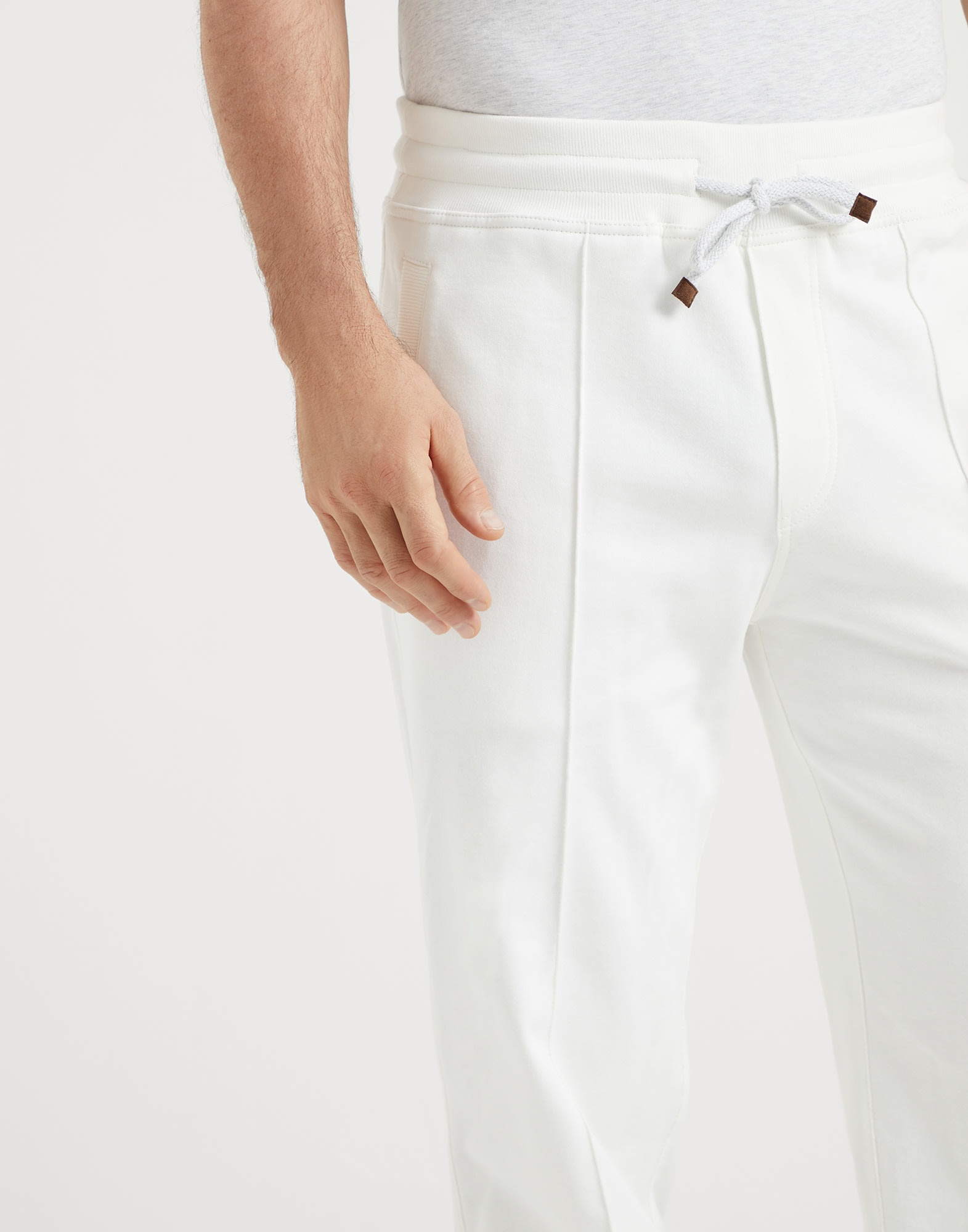 Cotton French terry trousers with Crête detail and elasticated cuffs - 3