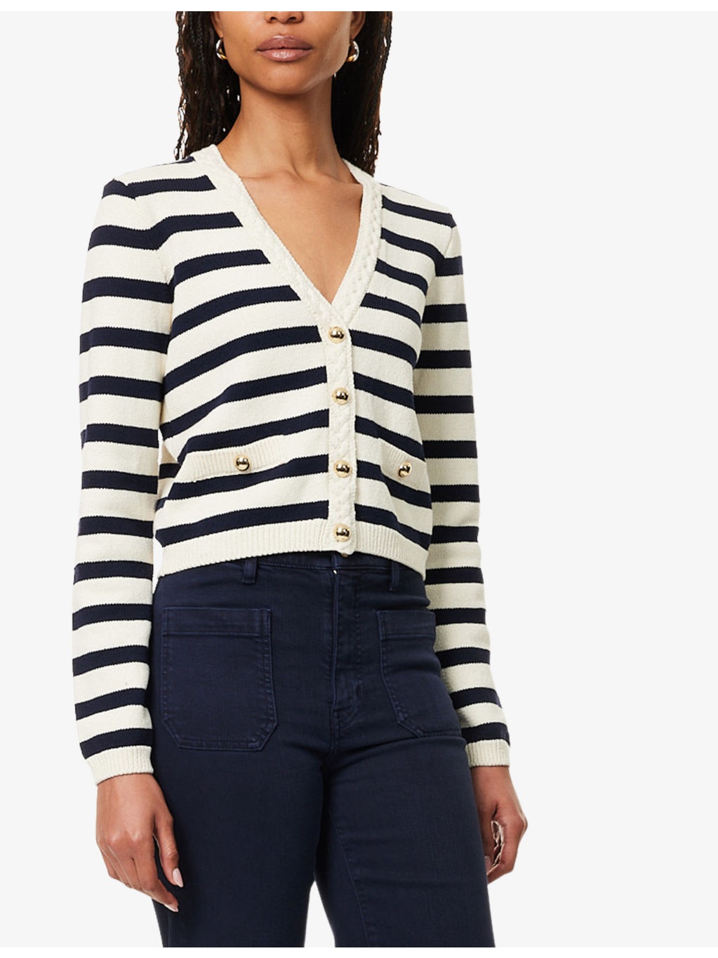 Harbor Stripe-Print Knitted Cotton-Blend Cardigan - 3