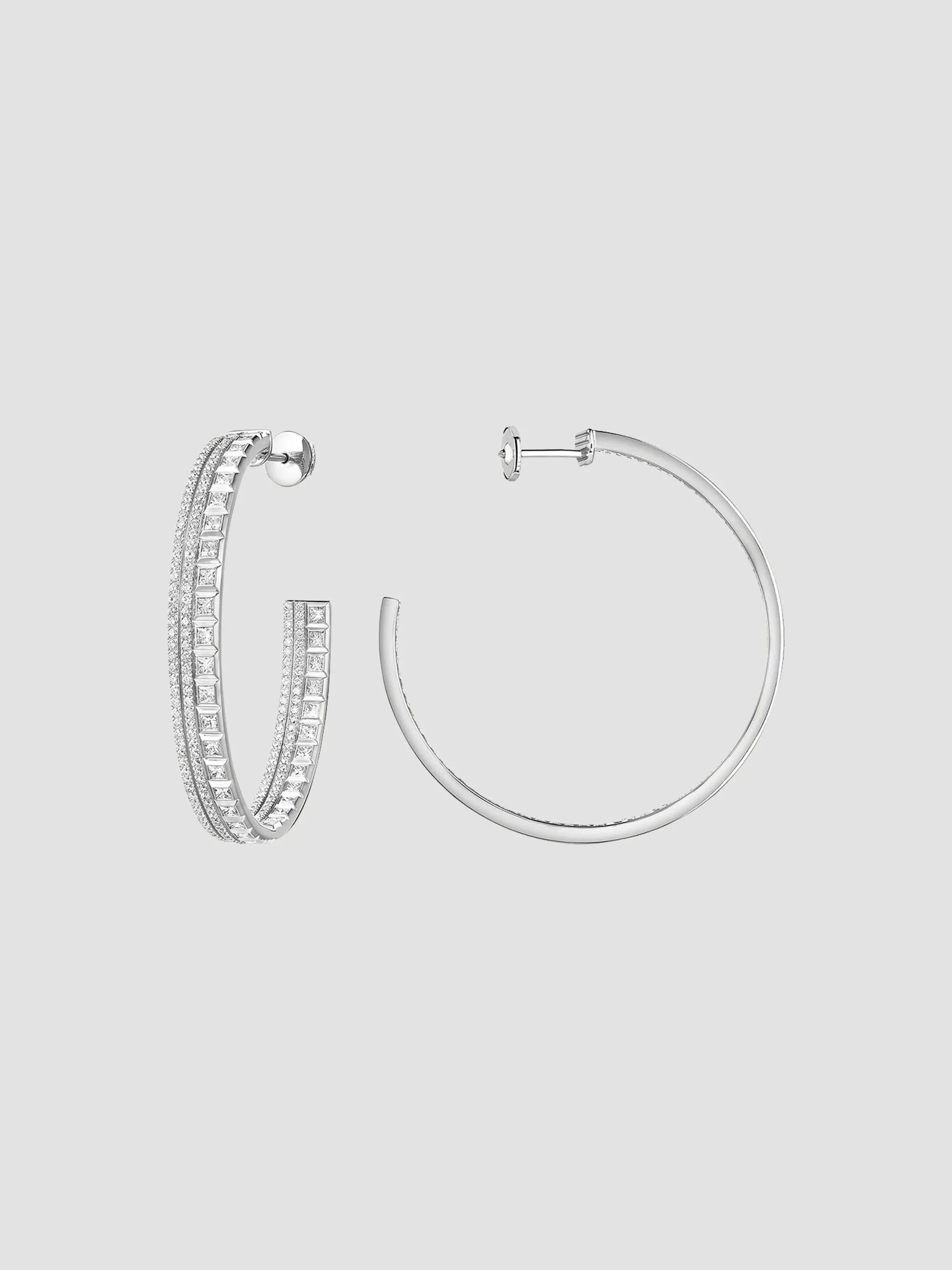 Women's Quatre Radiant Edition 18K White Gold & 2.61 TCW Diamond Hoop Earrings - White Gold - 1