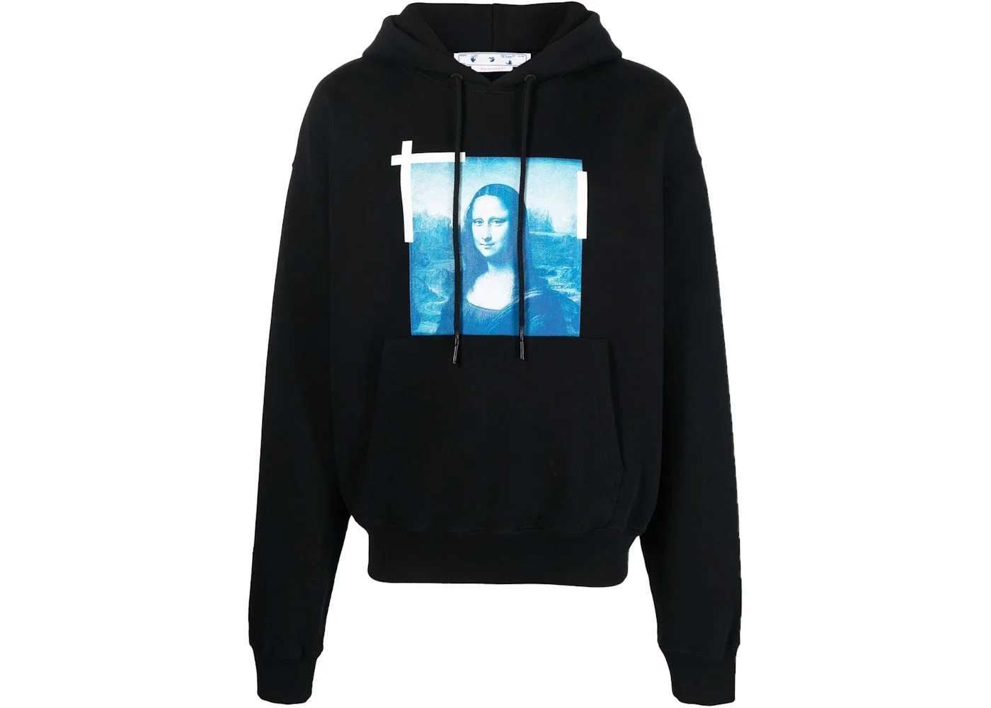 OFF-WHITE Taped Mona Lisa Over Hoodie Black/Blue/White - 1