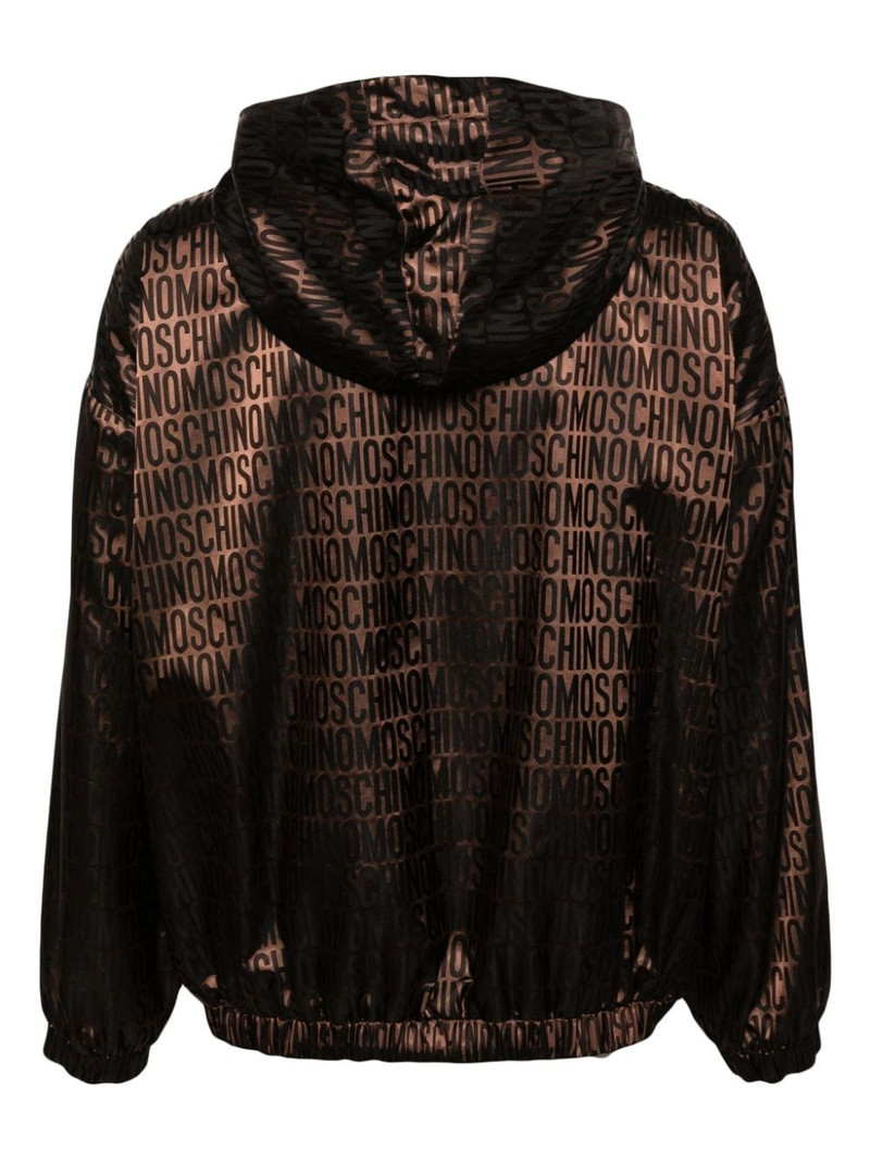 Moschino monogram-jacquard hooded jacket outlook
