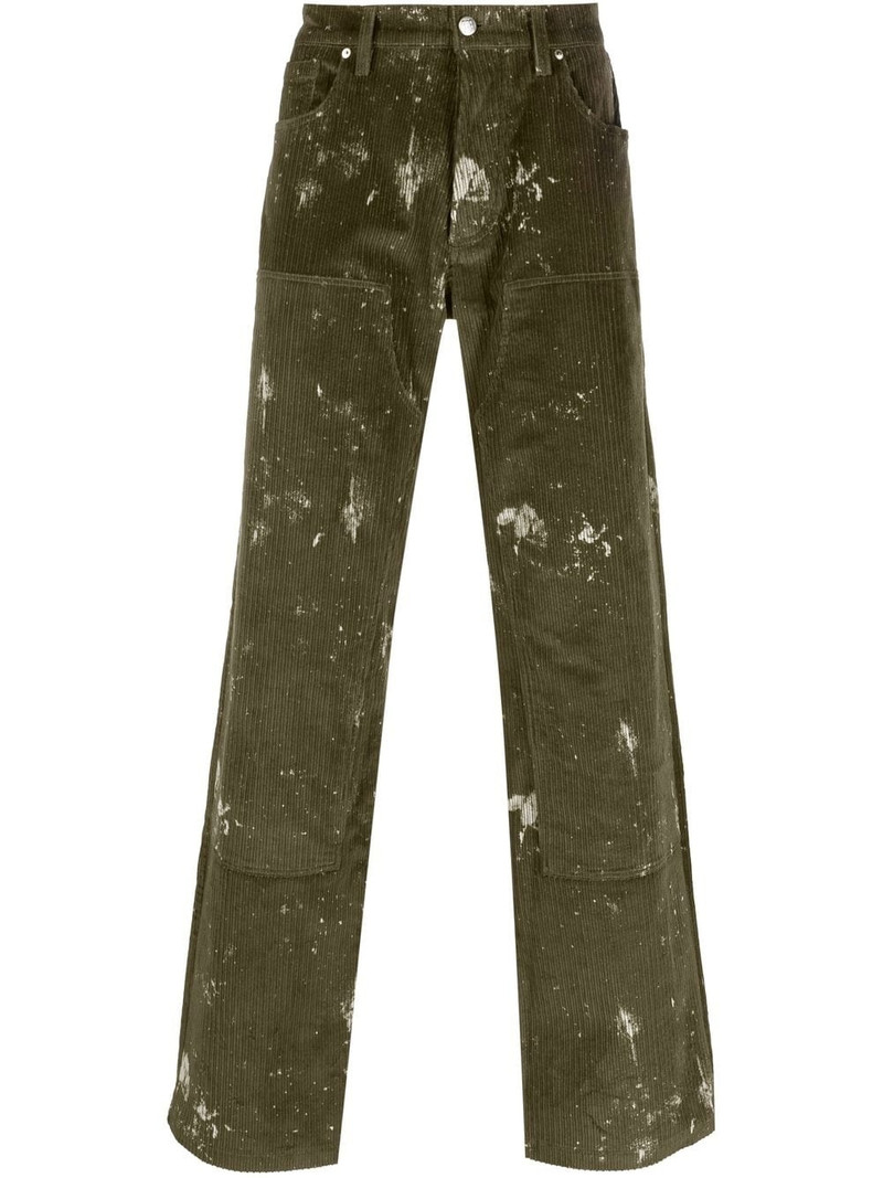 paint-splatter corduroy trousers 1